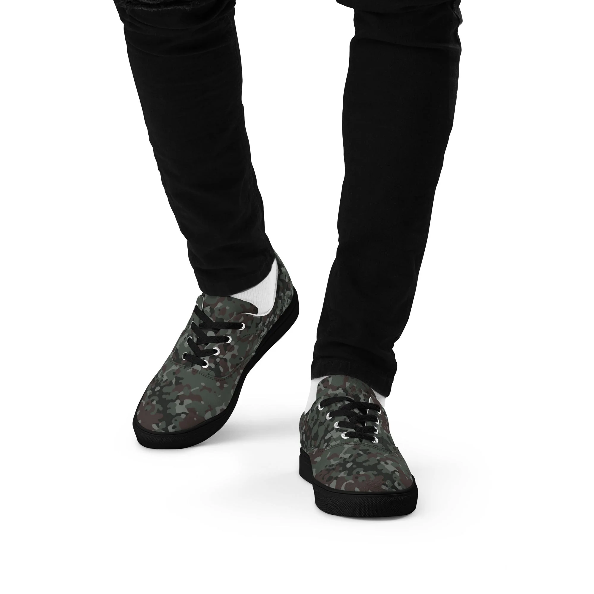 German Flecktarn Night Ops CAMO Mens Lace-Up Canvas Shoes - Image 11