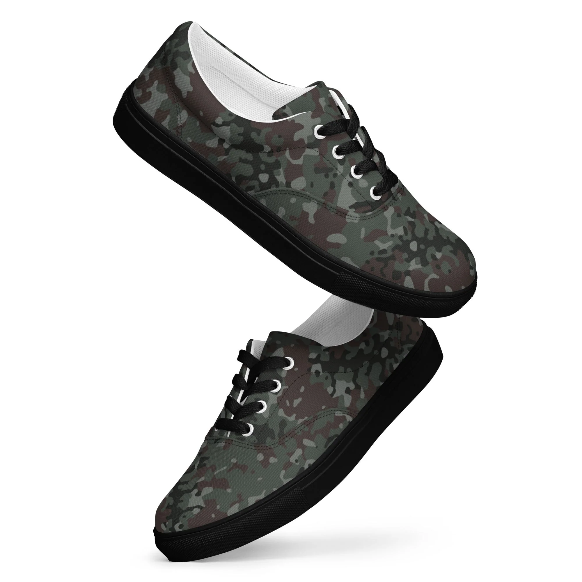 German Flecktarn Night Ops CAMO Mens Lace-Up Canvas Shoes - Image 12