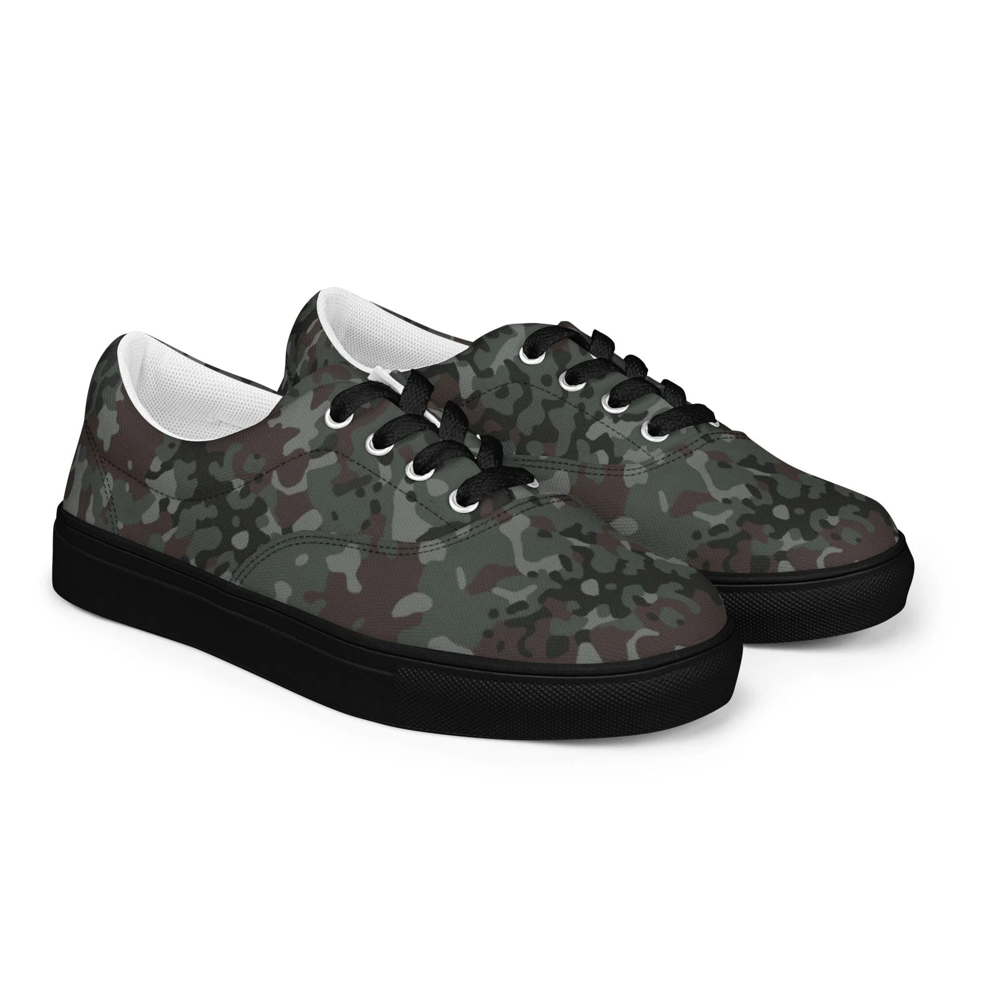 German Flecktarn Night Ops CAMO Mens Lace-Up Canvas Shoes - Image 8