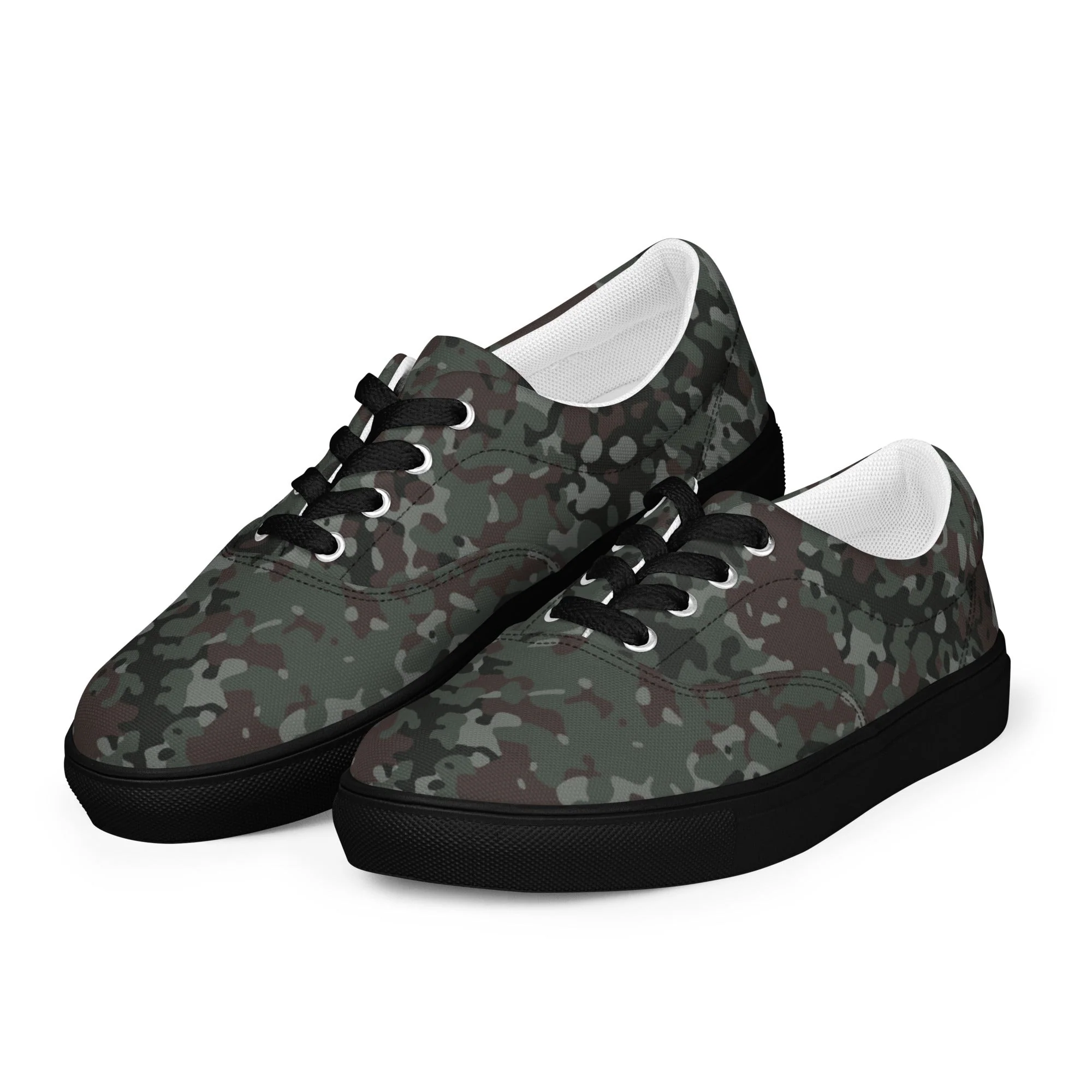 German Flecktarn Night Ops CAMO Mens Lace-Up Canvas Shoes - Image 9