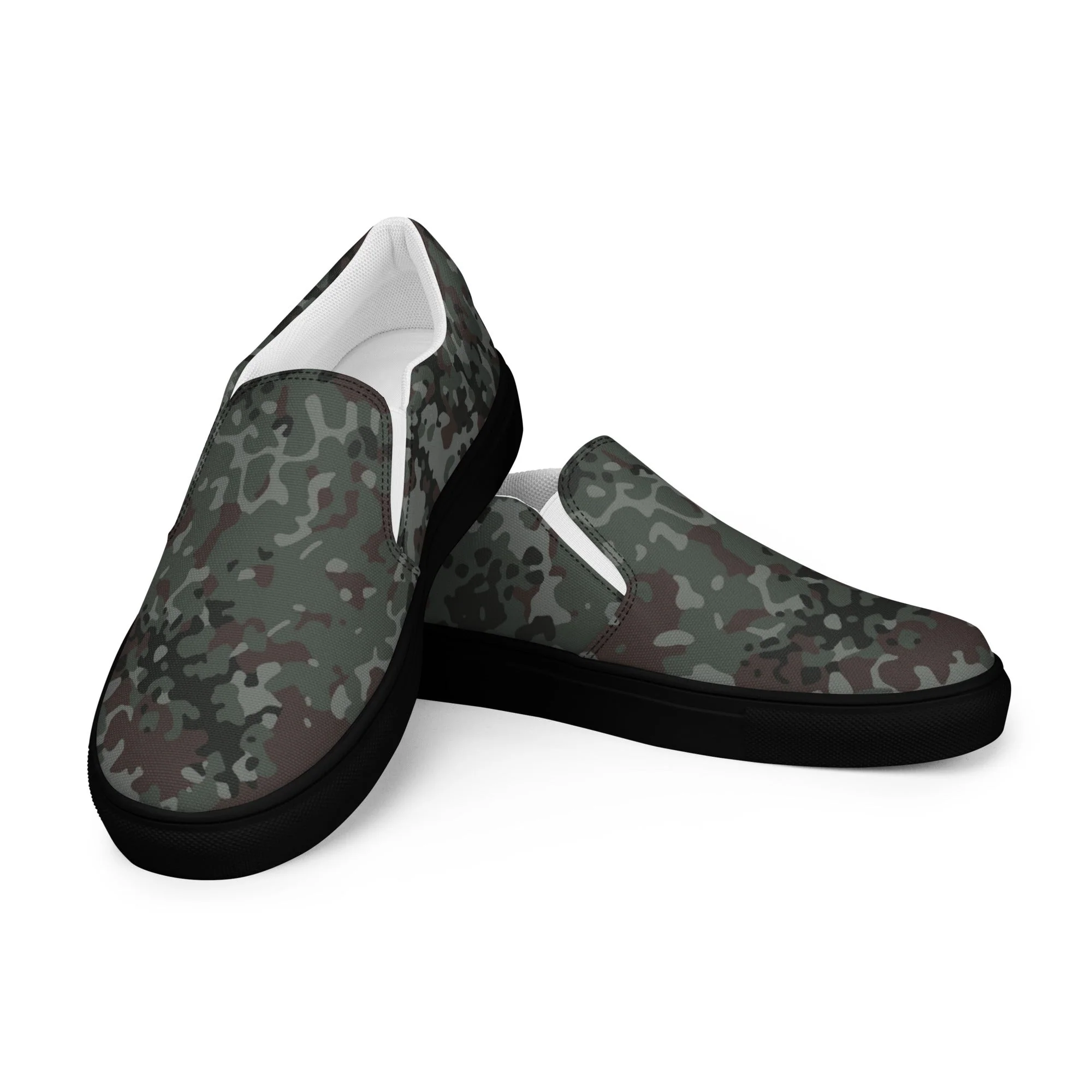 German Flecktarn Night Ops CAMO Mens Slip-On Canvas Shoes