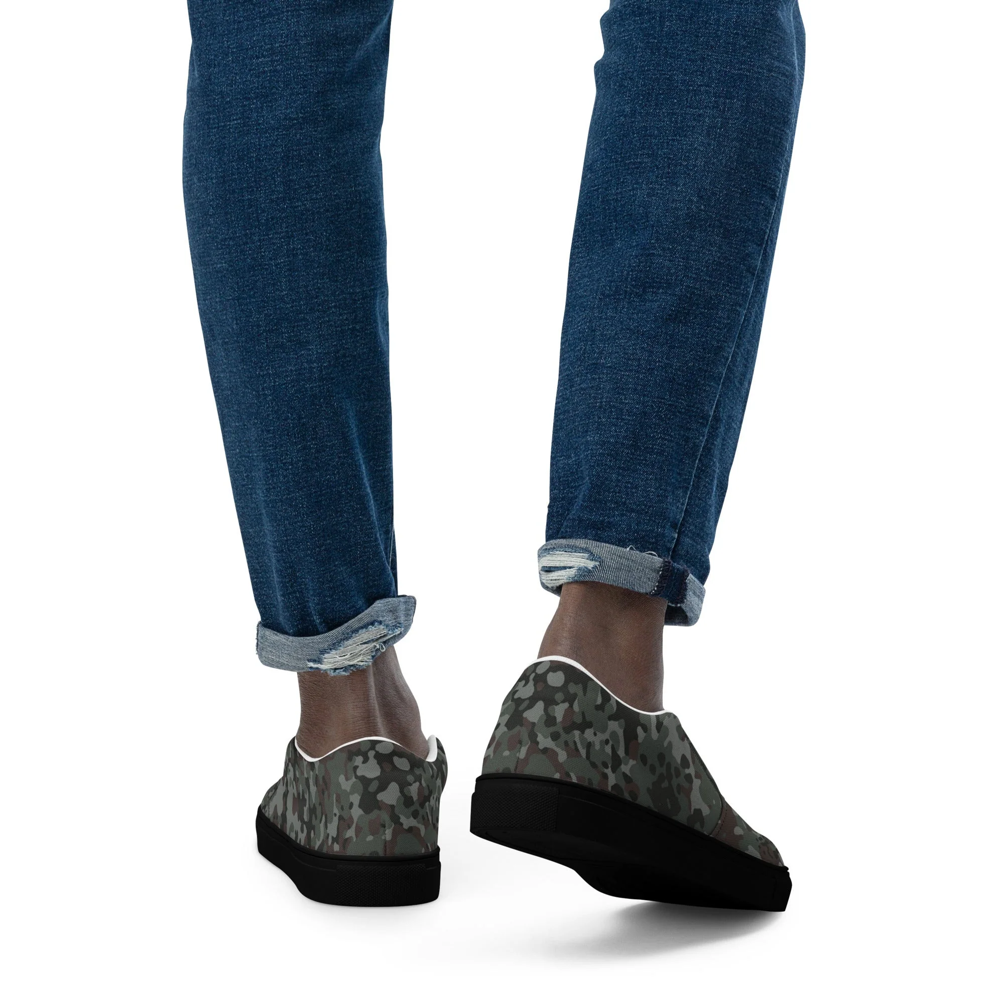 German Flecktarn Night Ops CAMO Mens Slip-On Canvas Shoes - Image 11