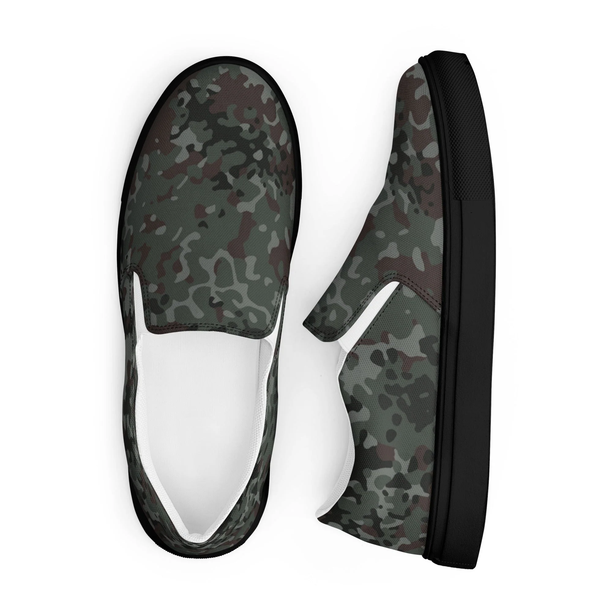 German Flecktarn Night Ops CAMO Mens Slip-On Canvas Shoes - Image 13
