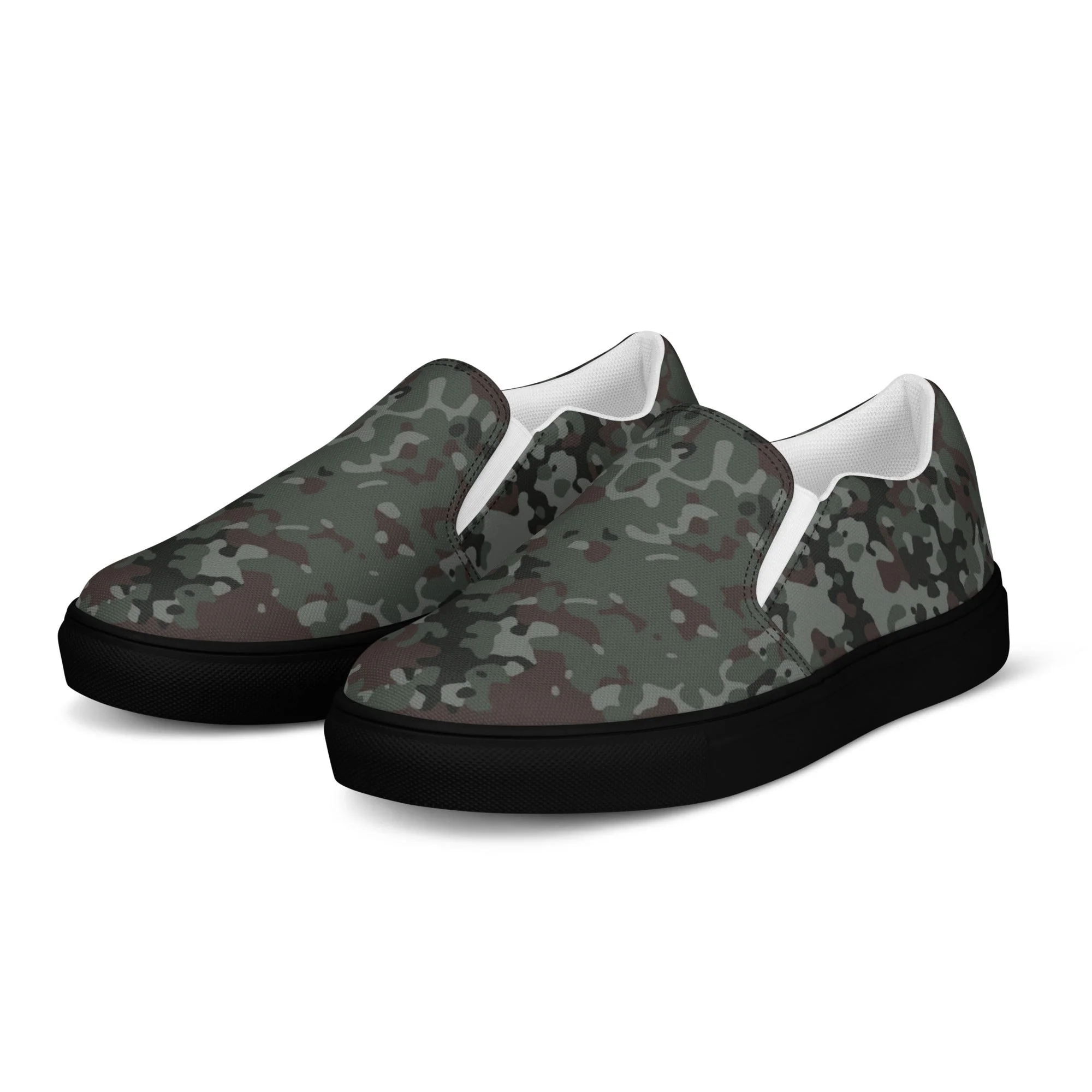 German Flecktarn Night Ops CAMO Mens Slip-On Canvas Shoes - Image 14