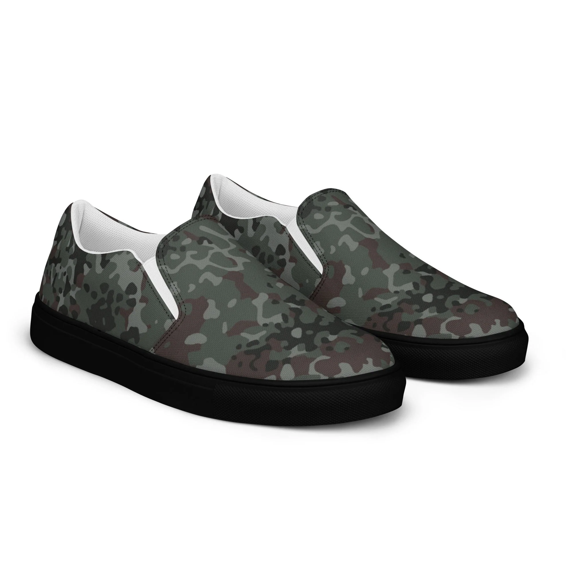 German Flecktarn Night Ops CAMO Mens Slip-On Canvas Shoes - Image 15