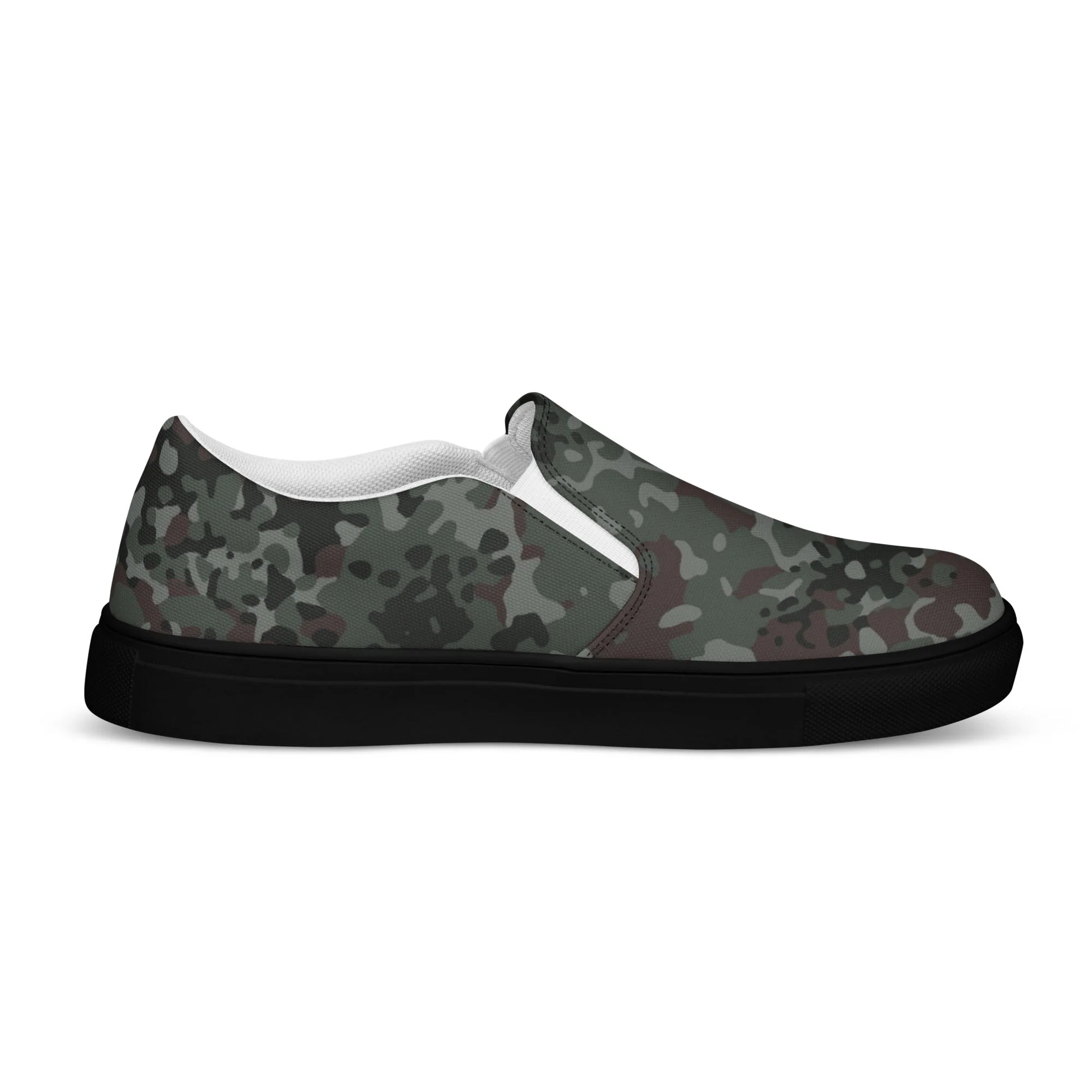 German Flecktarn Night Ops CAMO Mens Slip-On Canvas Shoes - Image 17