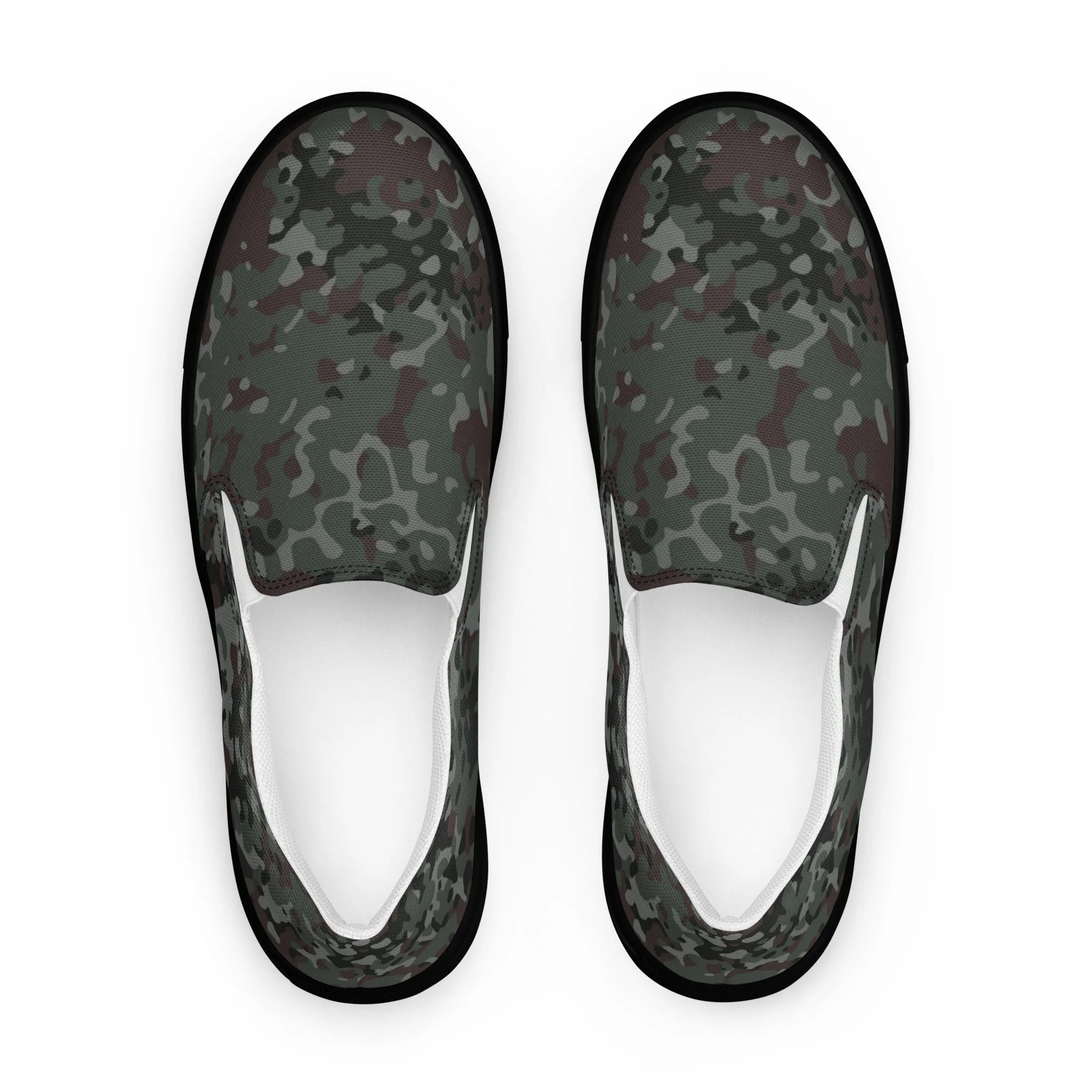 German Flecktarn Night Ops CAMO Mens Slip-On Canvas Shoes - Image 18