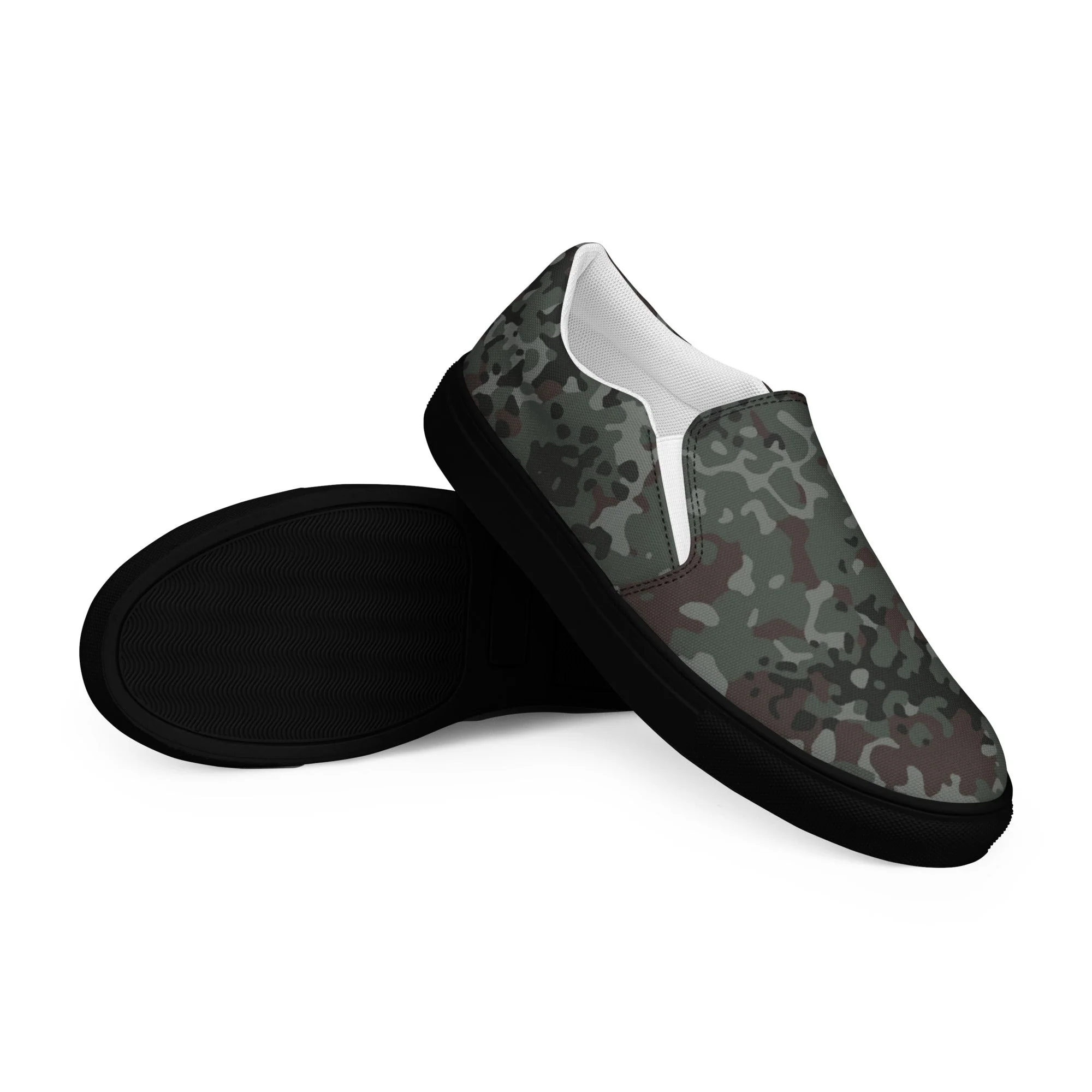 German Flecktarn Night Ops CAMO Mens Slip-On Canvas Shoes - Image 19