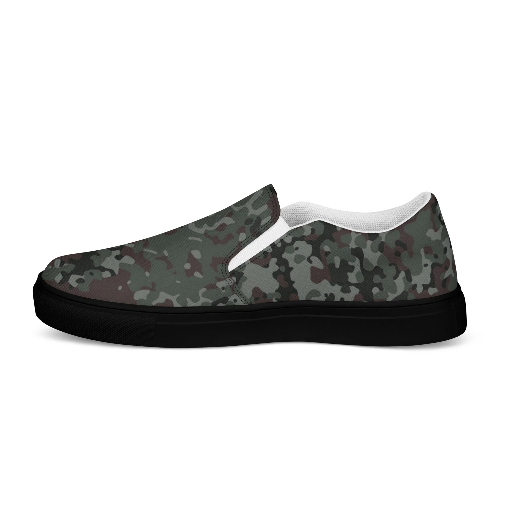 German Flecktarn Night Ops CAMO Mens Slip-On Canvas Shoes - Image 7