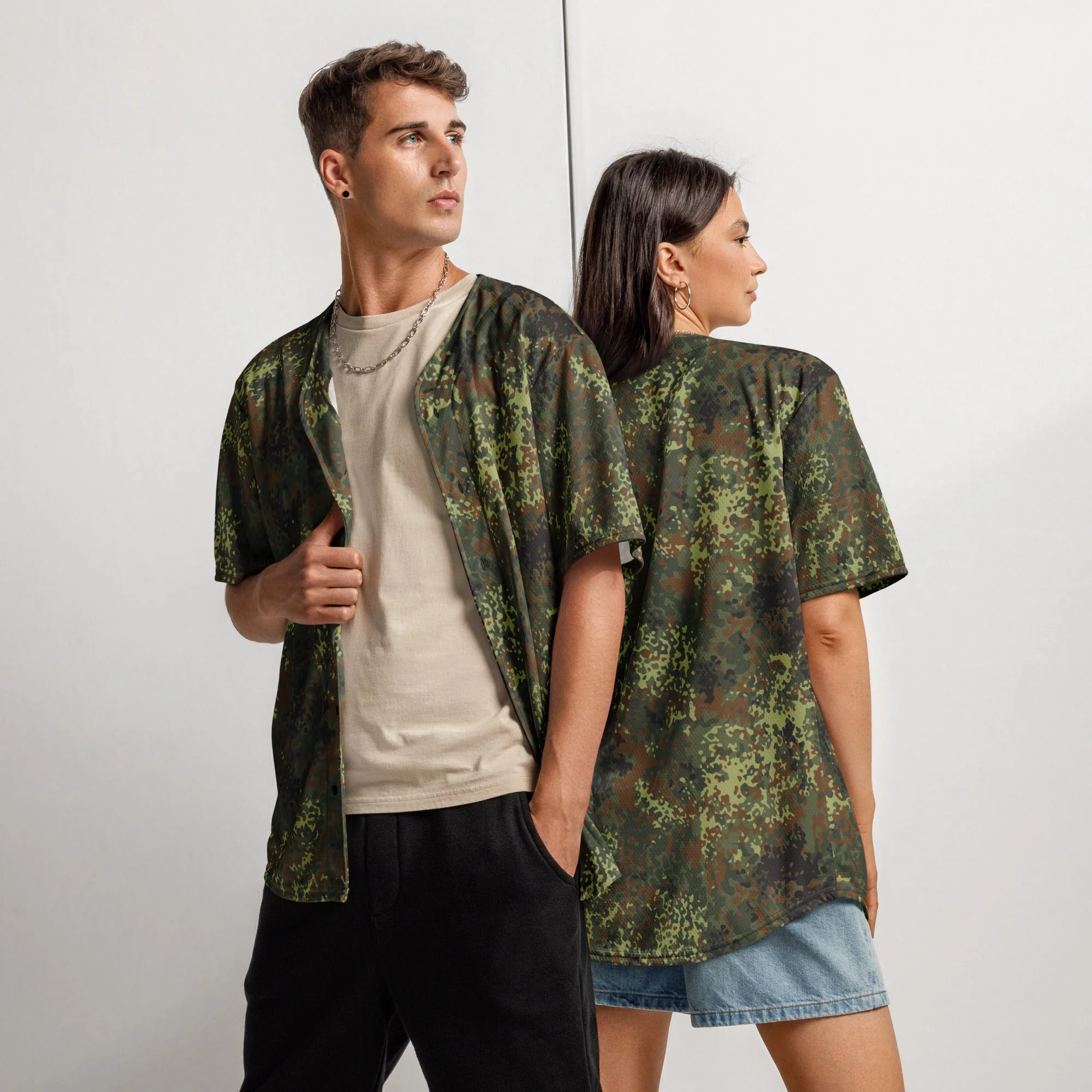 German Flecktarn Spring CAMO Unisex Baseball Jersey