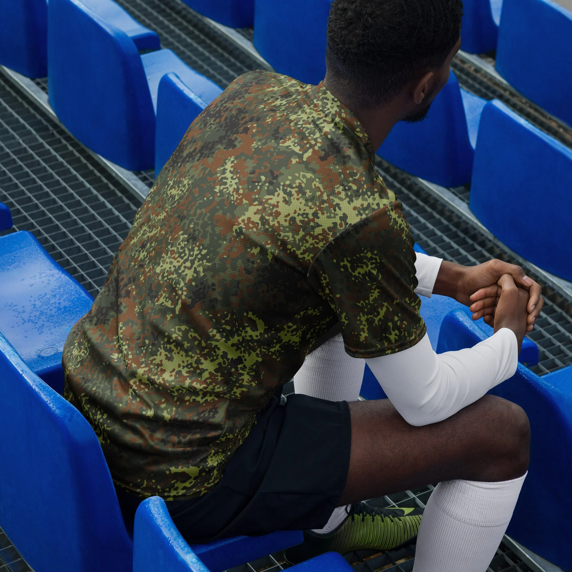 German Flecktarn Spring CAMO Unisex Sports Jersey - Image 2