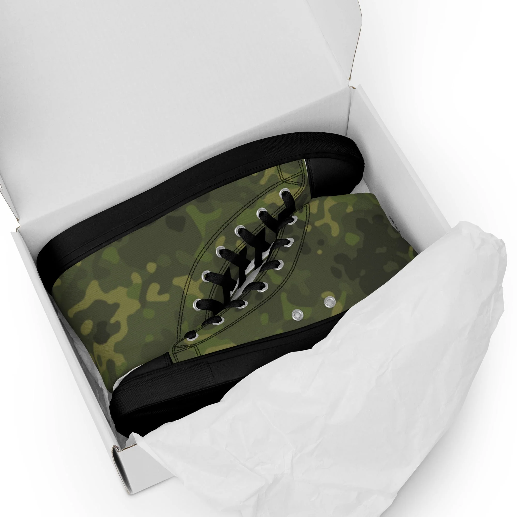 German Flecktarn Tropical CAMO Mens High-Top Canvas Shoes - Image 2
