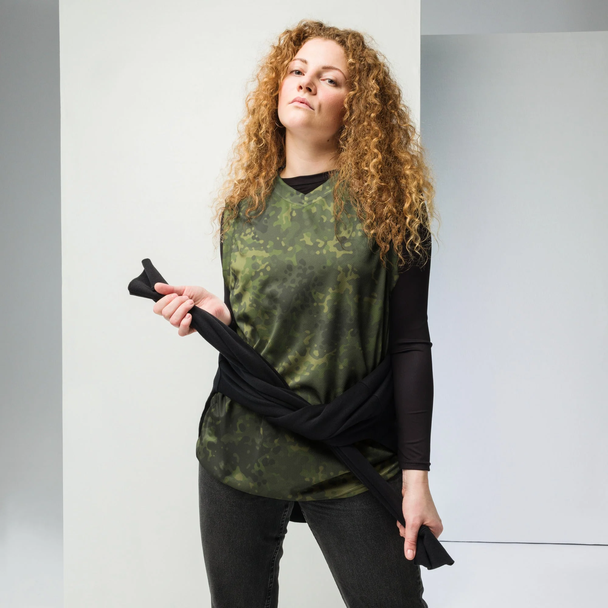German Flecktarn Tropical CAMO Unisex Basketball Jersey - Image 2