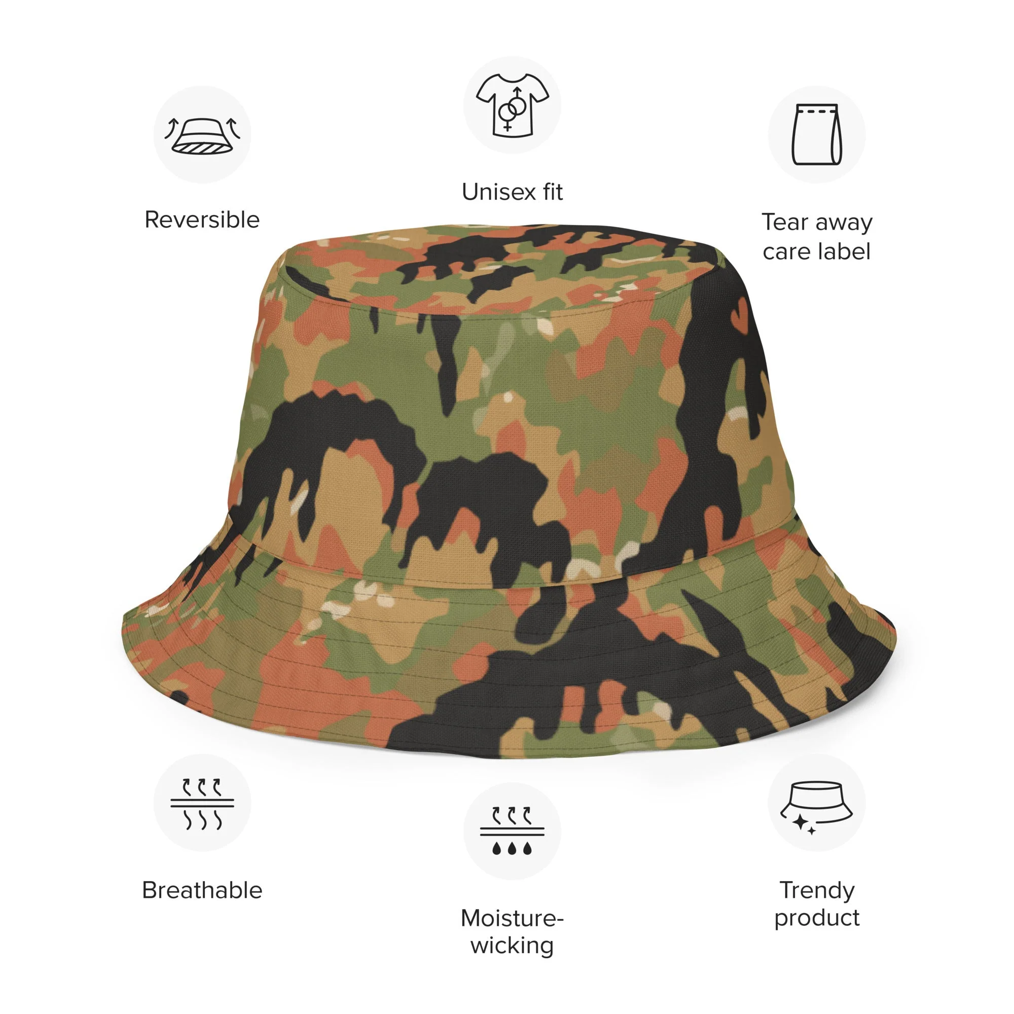 German Leibermuster Autumn CAMO Reversible Bucket Hat - Image 6