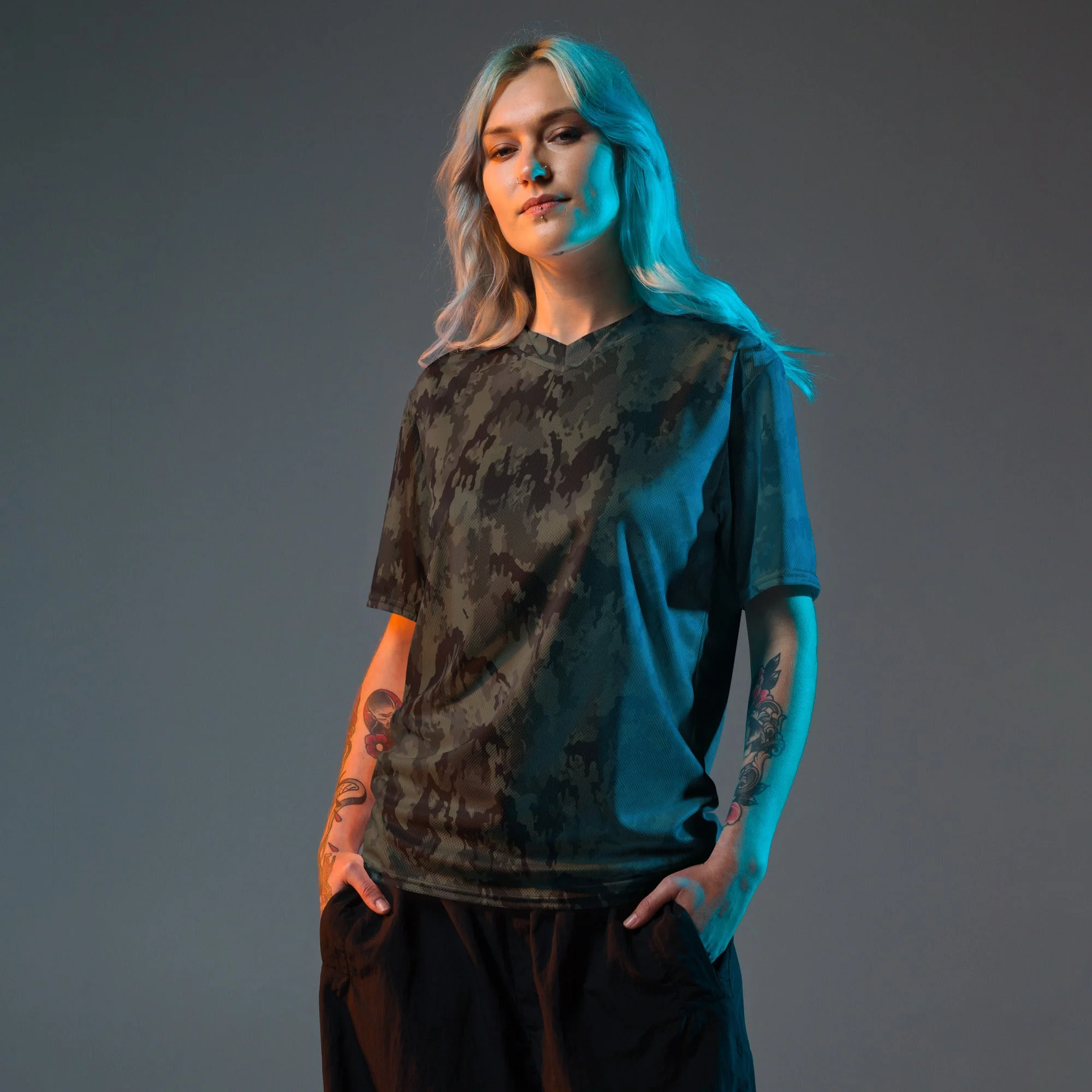 German Leibermuster Nachtjager CAMO Unisex Sports Jersey - Image 5