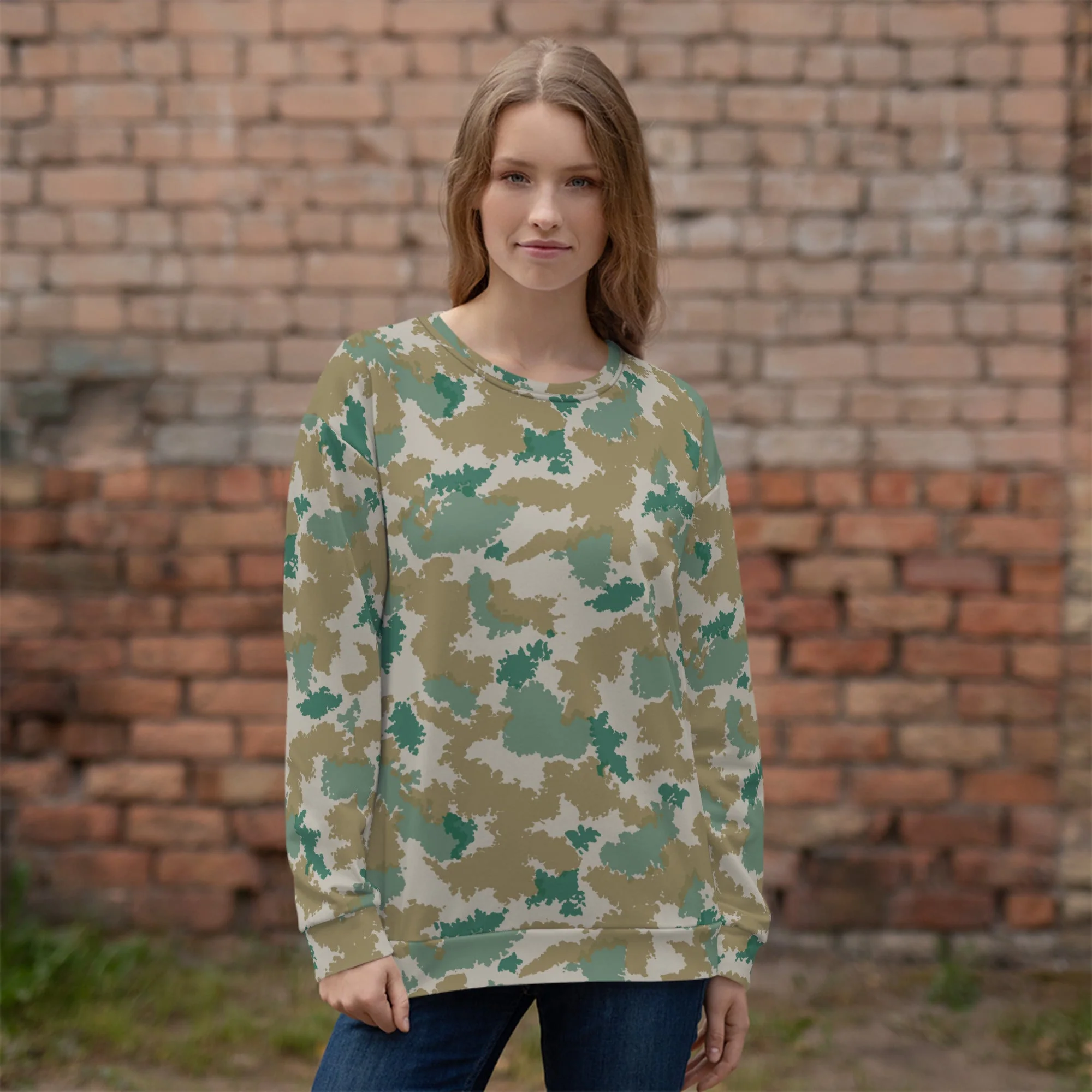 German Flachentarn Blumentarn CAMO Unisex Sweatshirt - Image 2