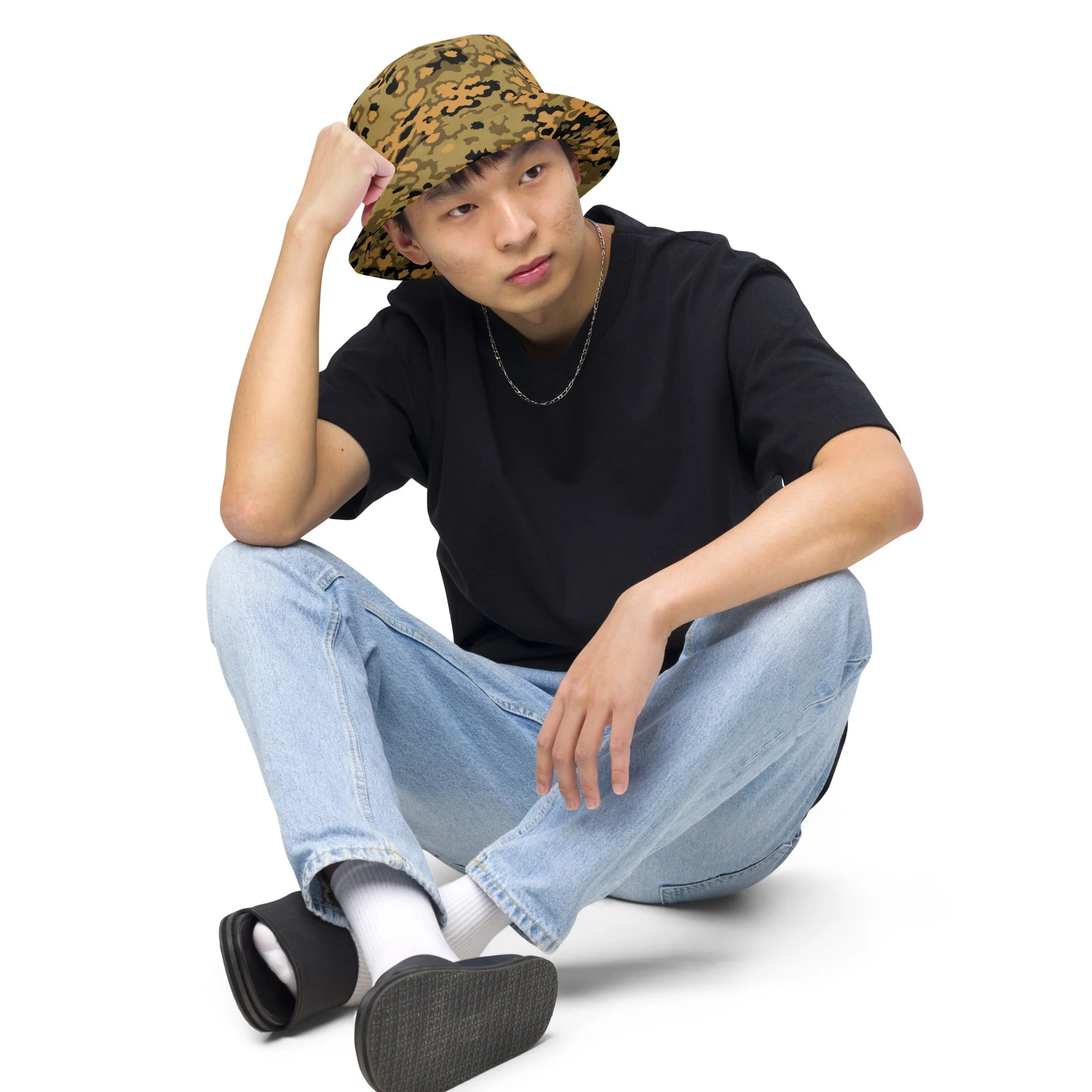 German Oak Leaf Eichenlaubmuster Autumn CAMO Reversible Bucket Hat - Image 4