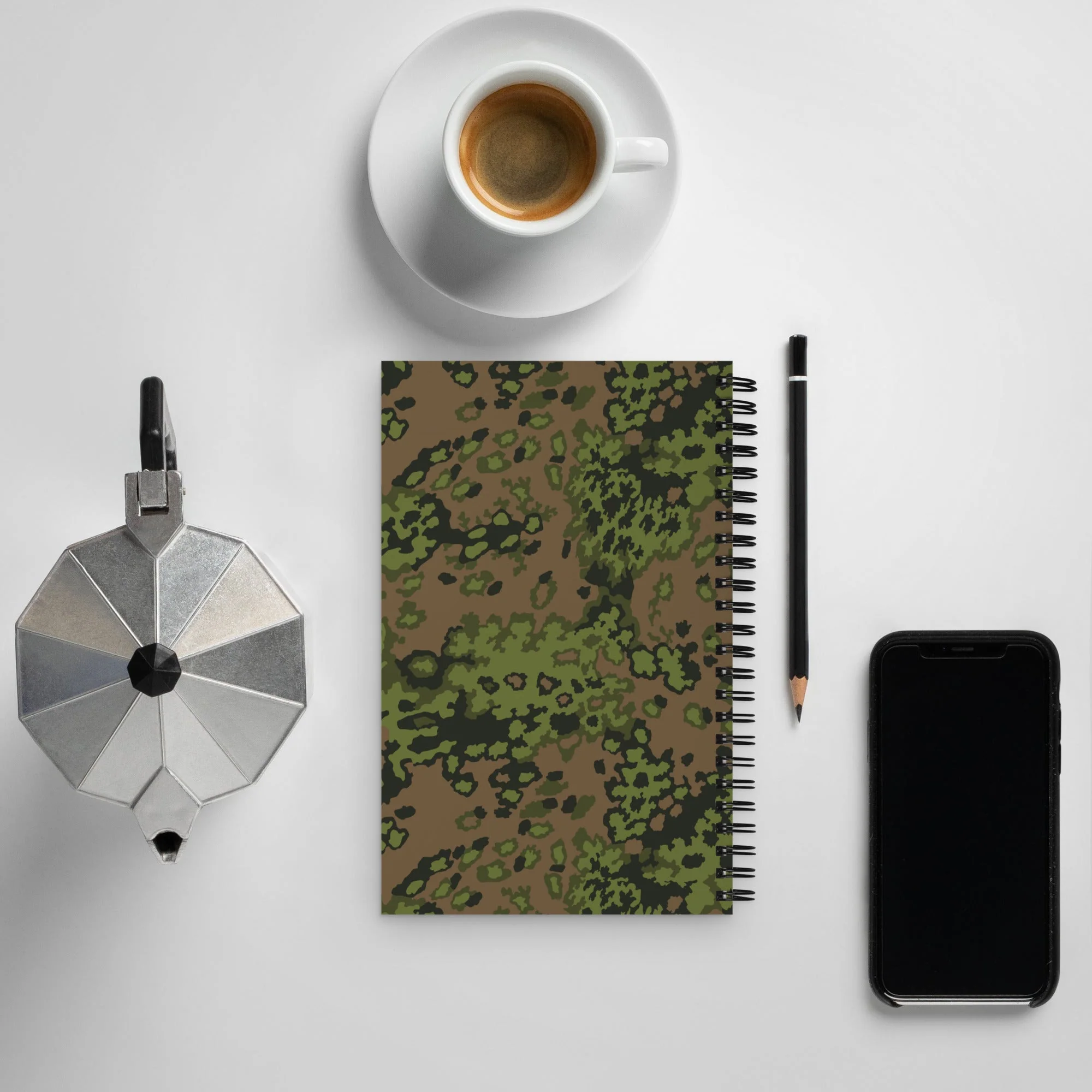 German Oak Leaf Eichenlaubmuster Summer CAMO Spiral Notebook - Image 2
