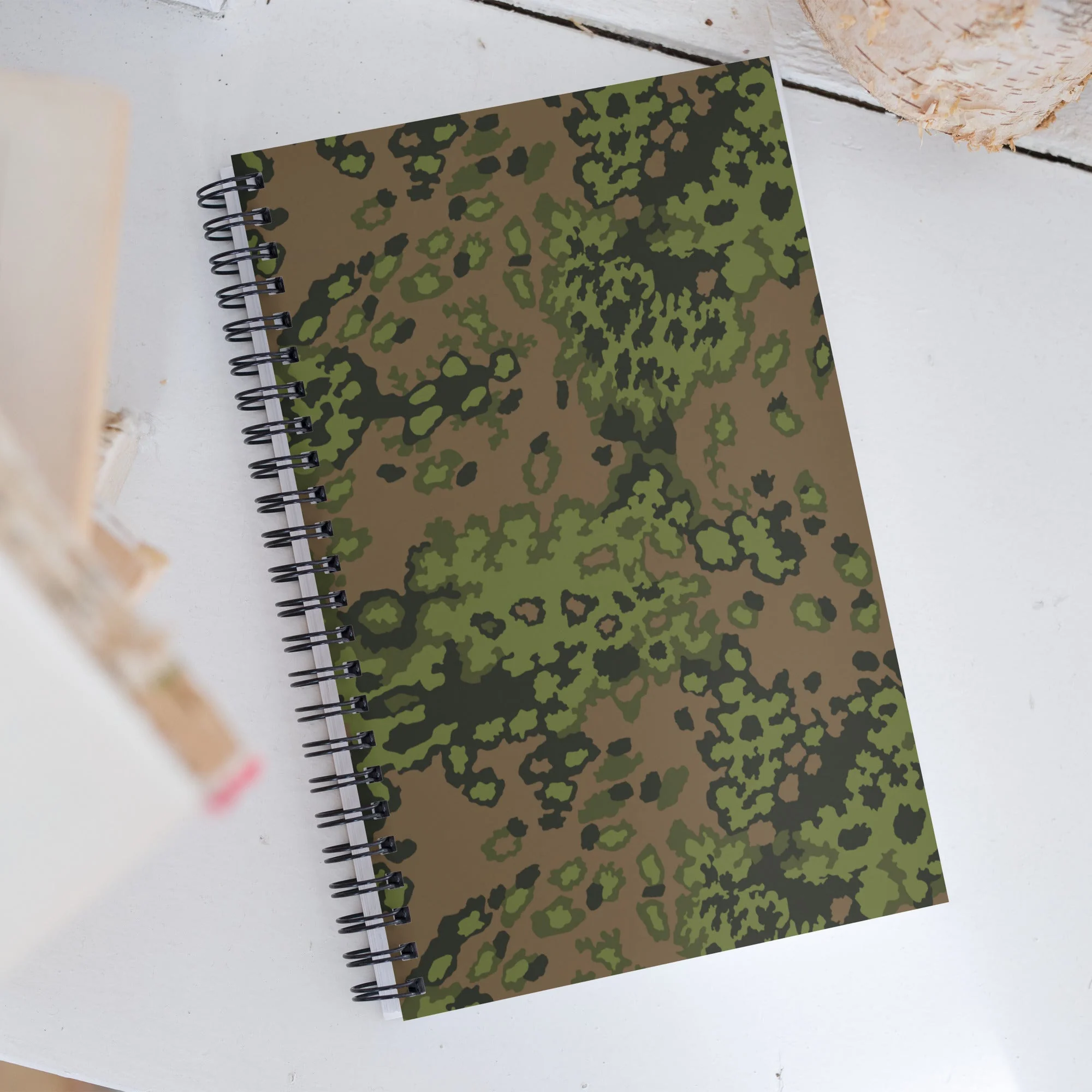 German Oak Leaf Eichenlaubmuster Summer CAMO Spiral Notebook - Image 4