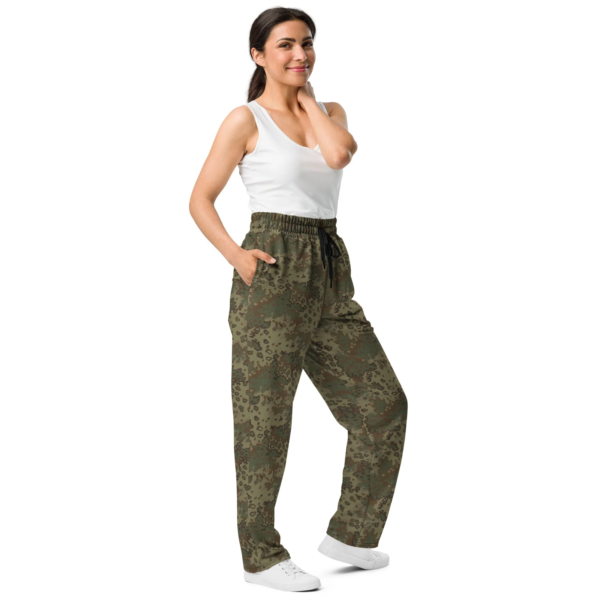 German Oak Leaf Multi-terrain CAMO Unisex Wide-Leg Joggers - Image 10
