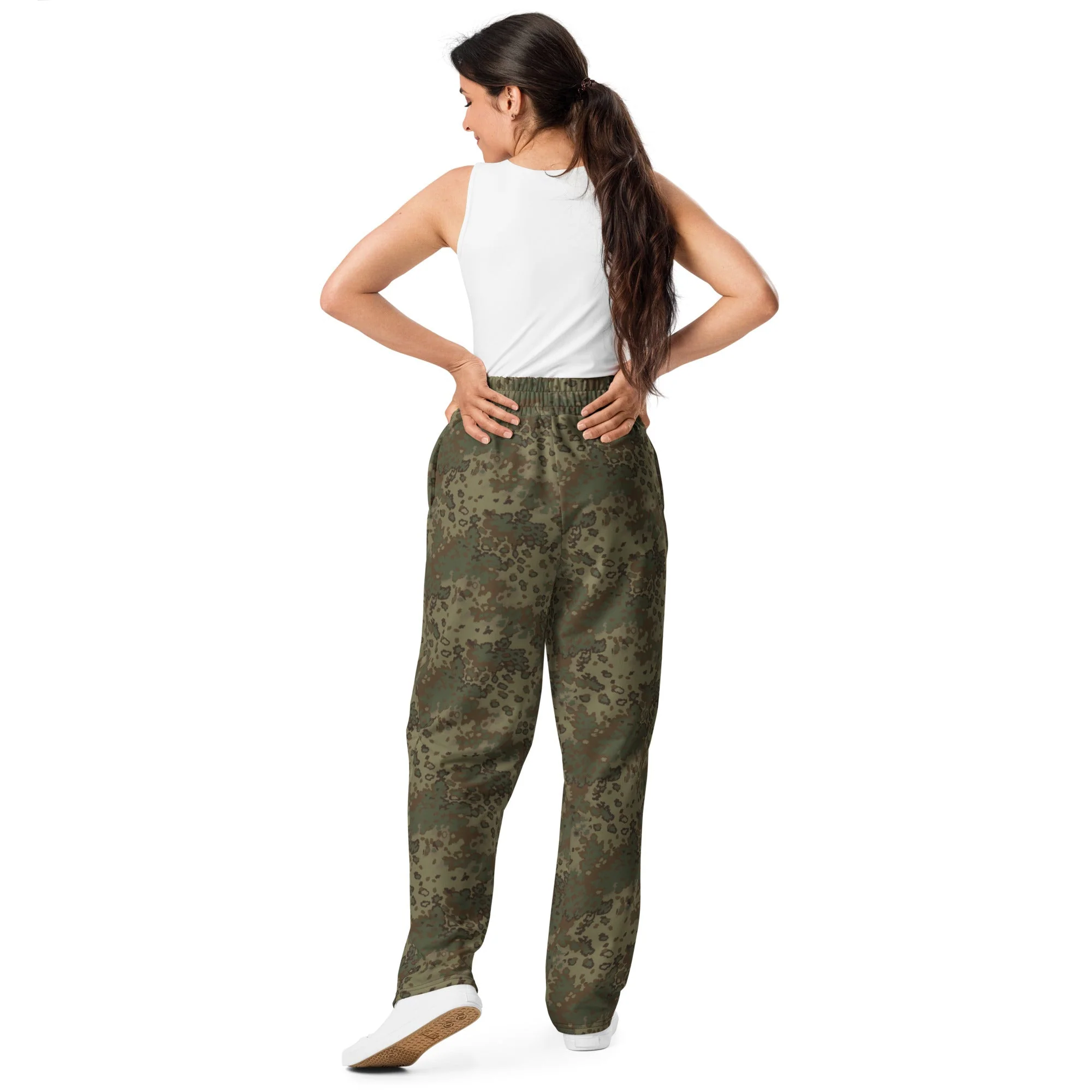 German Oak Leaf Multi-terrain CAMO Unisex Wide-Leg Joggers - Image 4