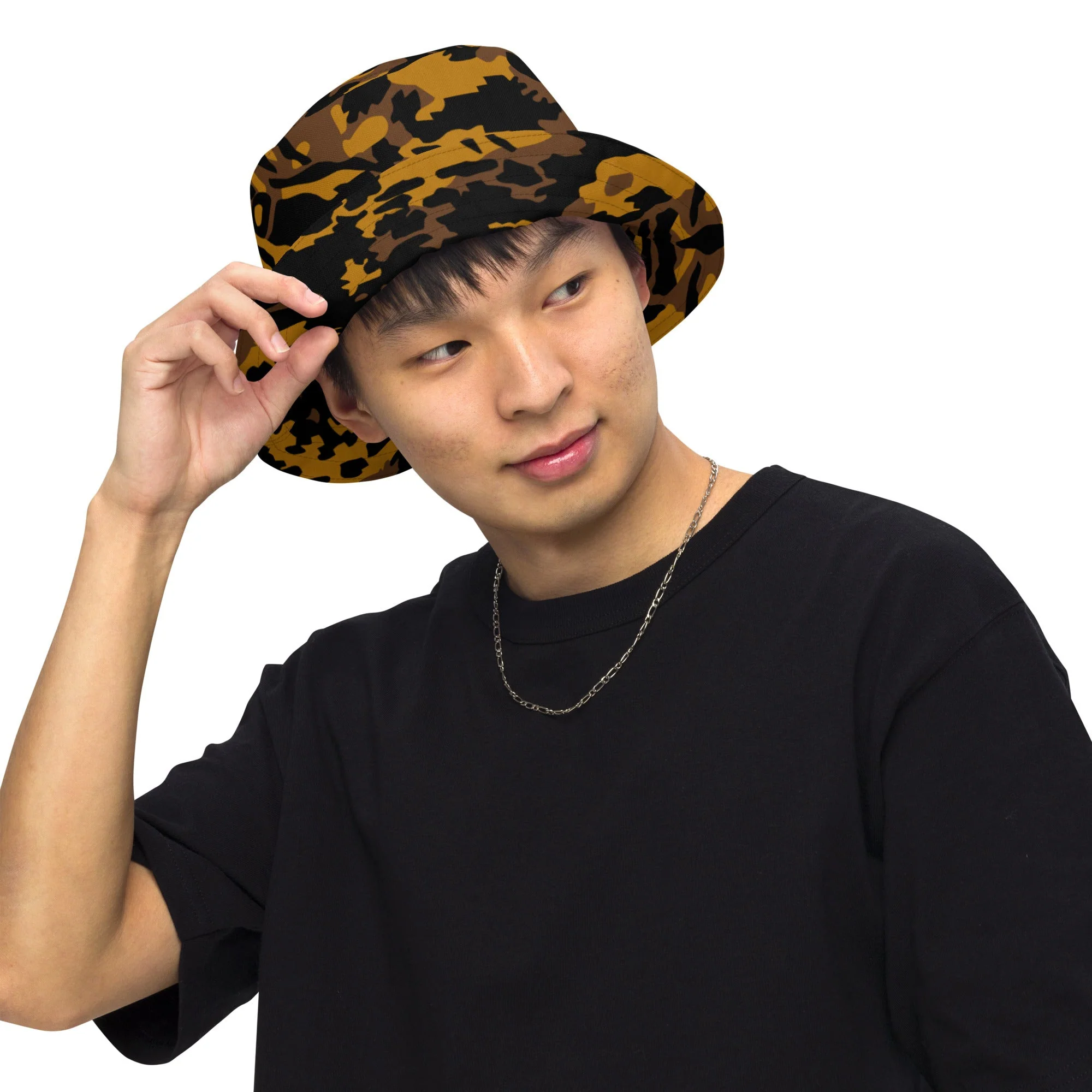German Palm Tree Palmenmuster Autumn CAMO Reversible Bucket Hat - Image 3
