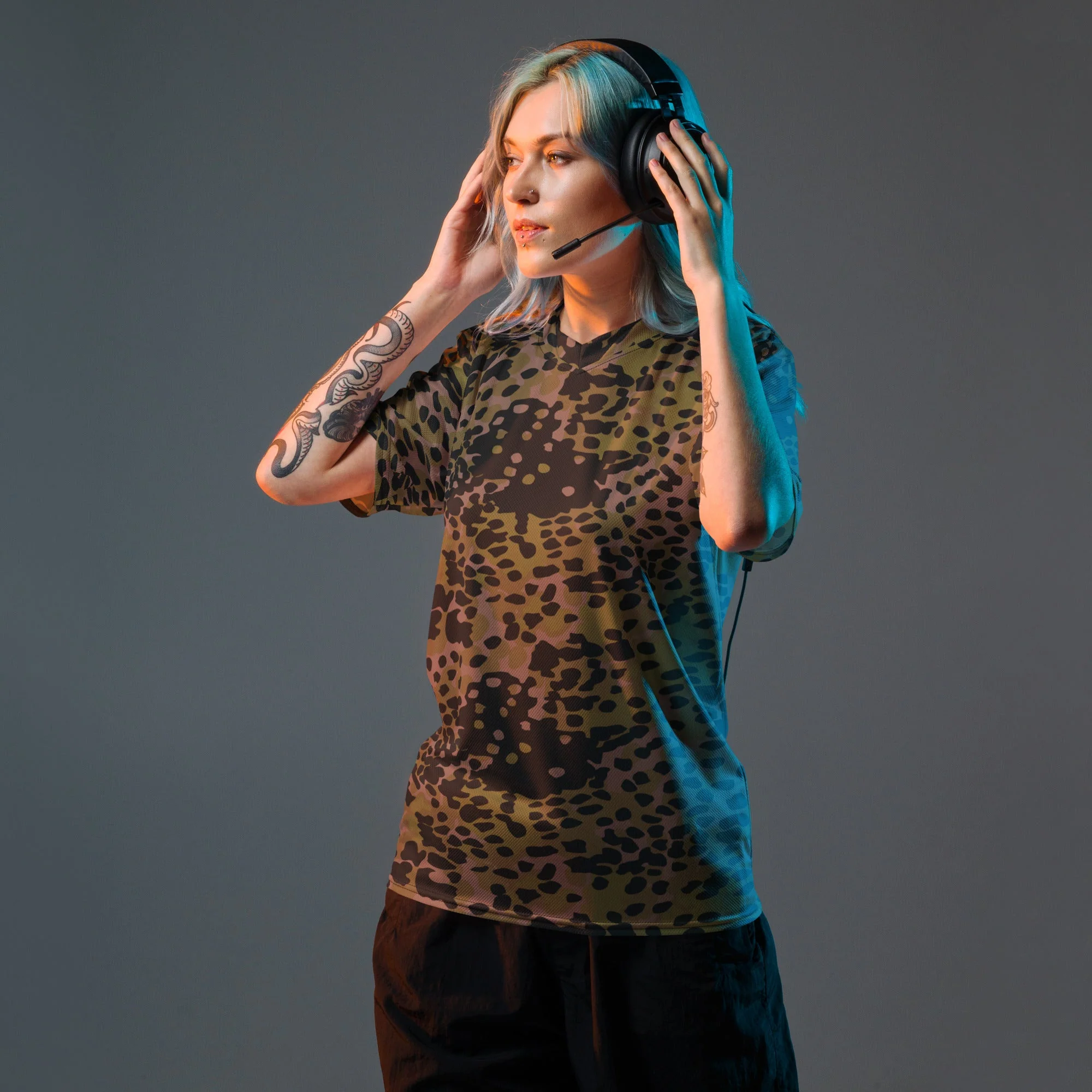 German Plane Tree Platanenmuster Summer CAMO Unisex Sports Jersey - Image 4