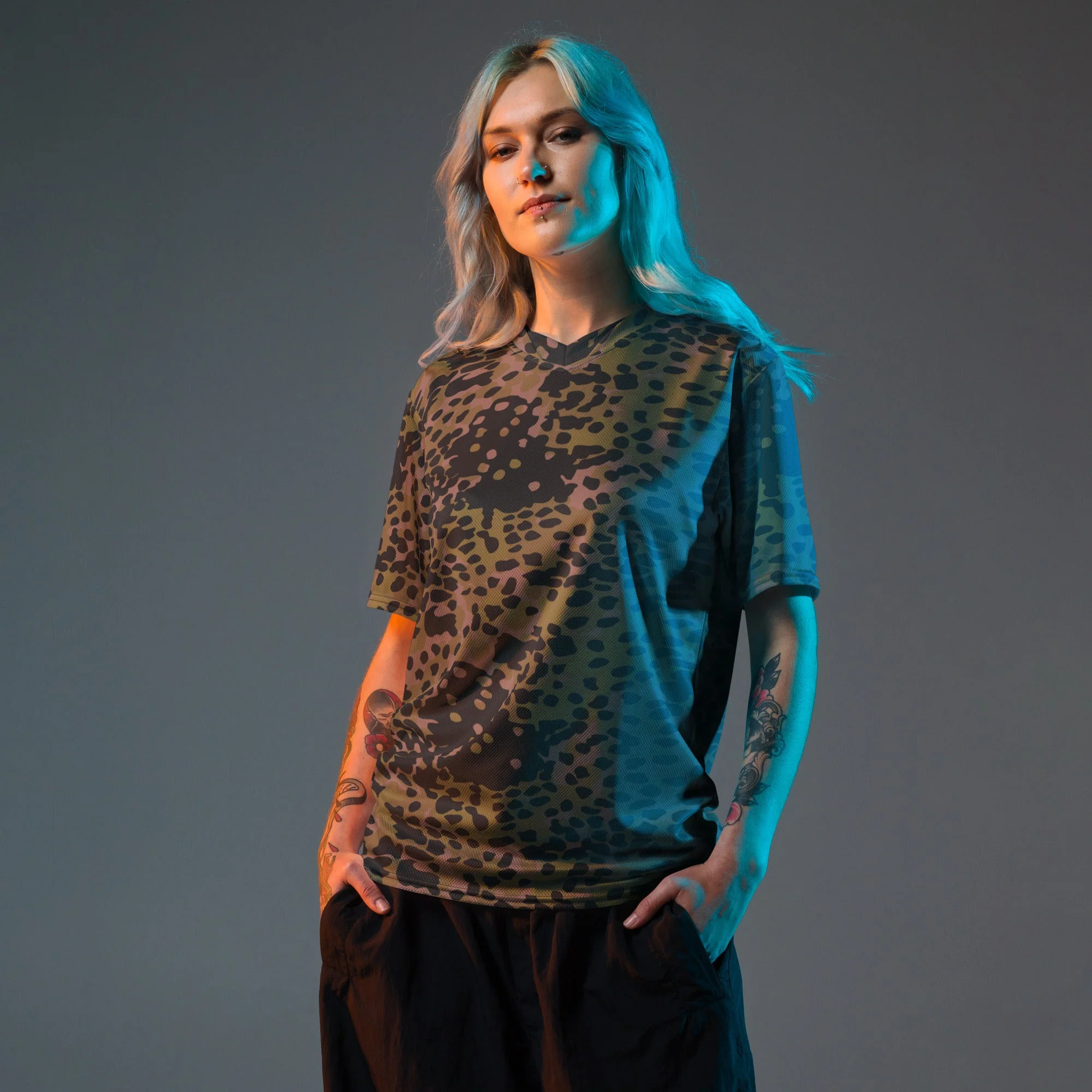 German Plane Tree Platanenmuster Summer CAMO Unisex Sports Jersey - Image 6