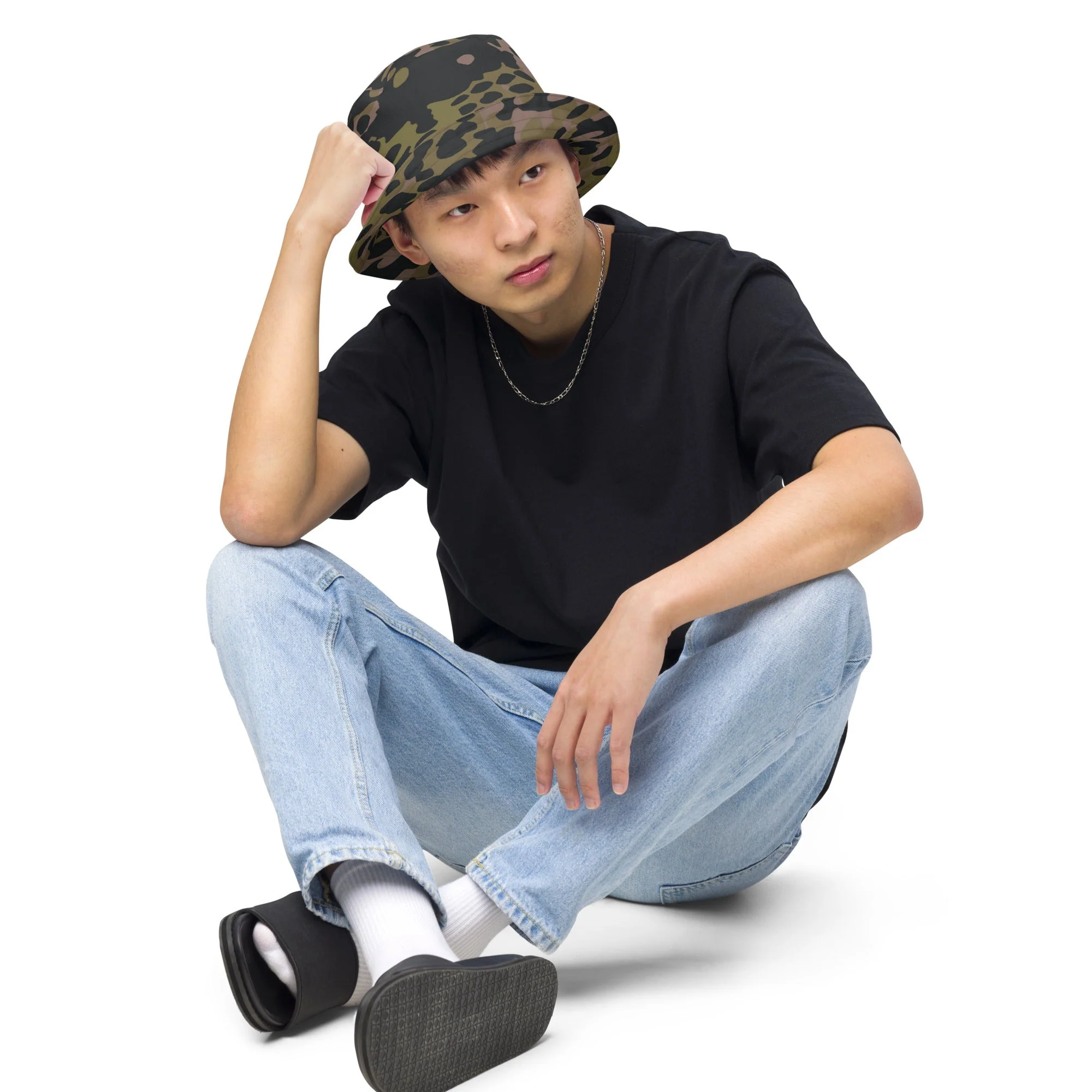 German Plane Tree Platanenmuster Summer CAMO Reversible Bucket Hat - Image 5