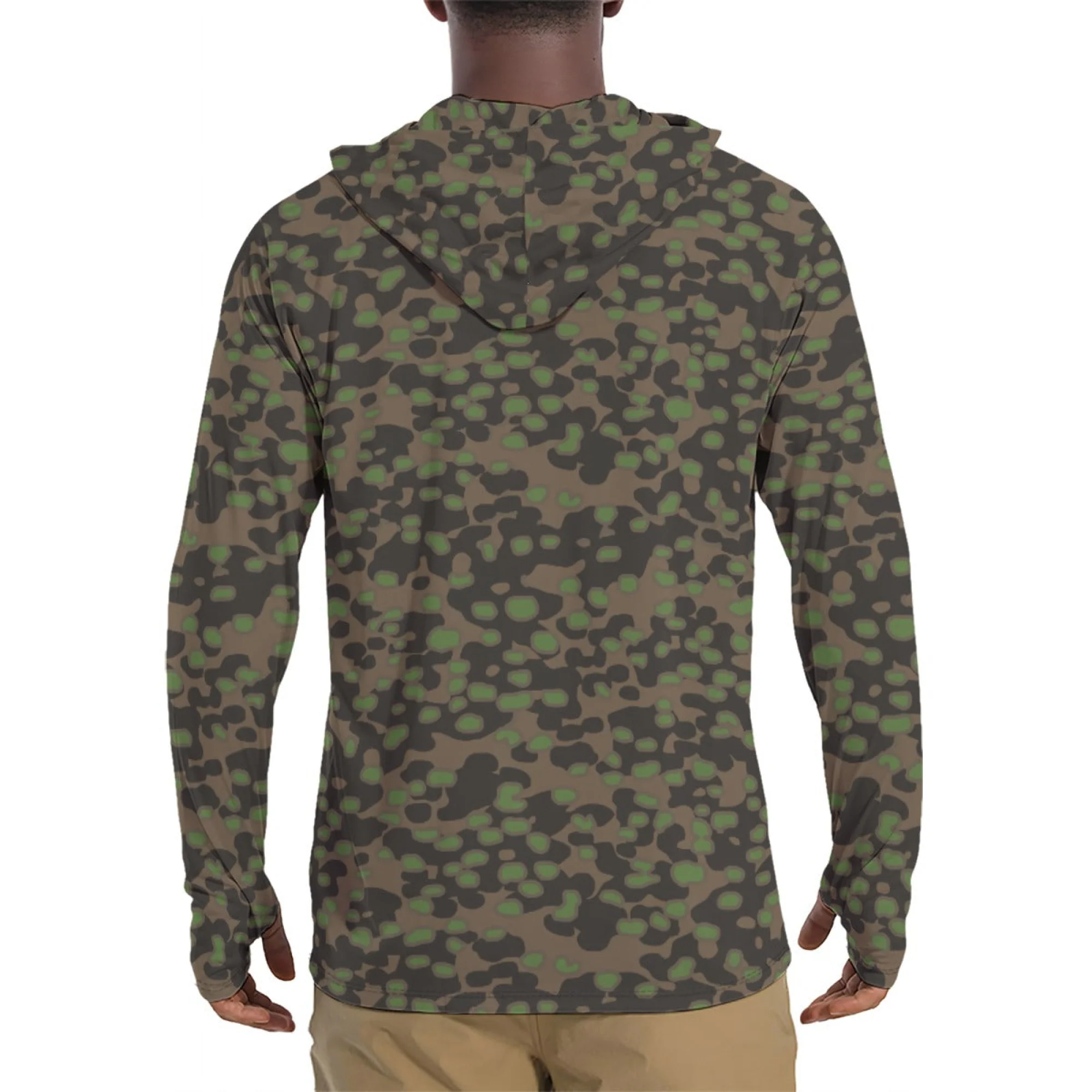 German Polyspot Spring CAMO Mens Sunscreen Sports Hoodie With Thumb Holes - Image 2