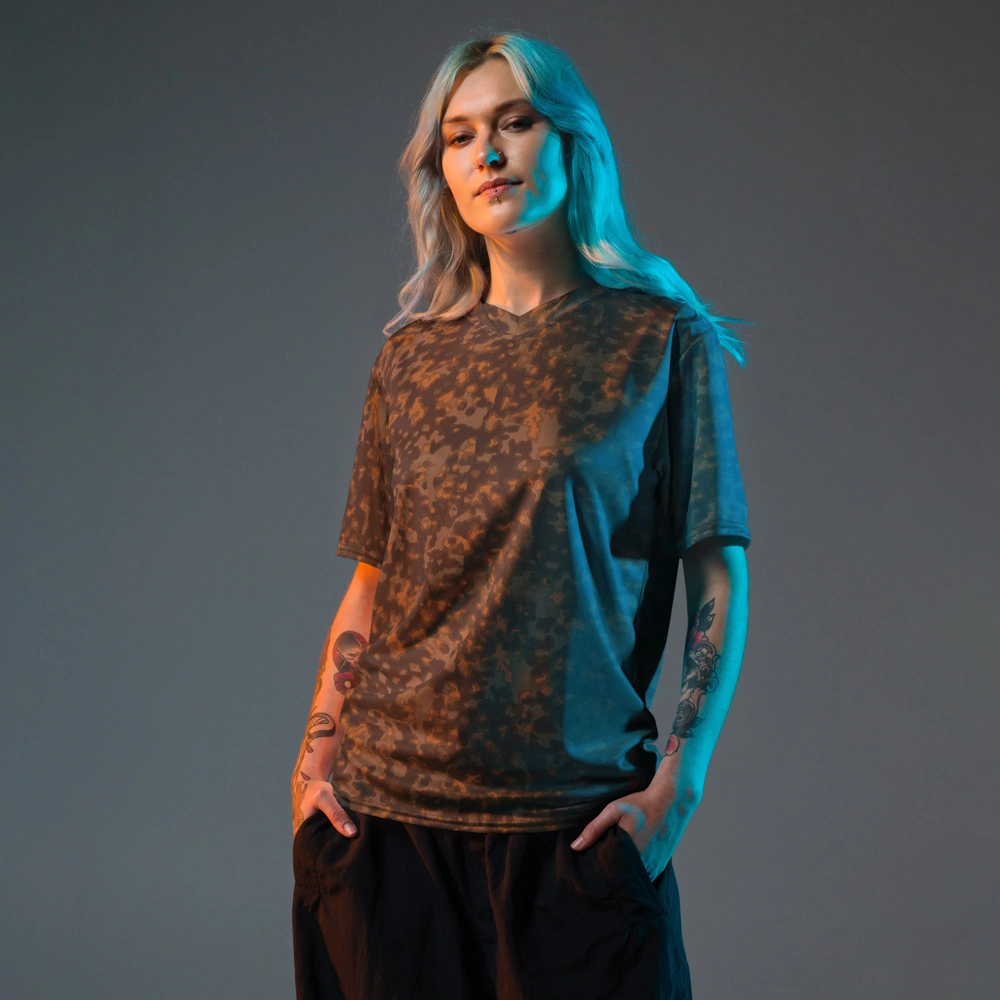 German Rauchtarnmuster Autumn CAMO Unisex Sports Jersey - Image 5