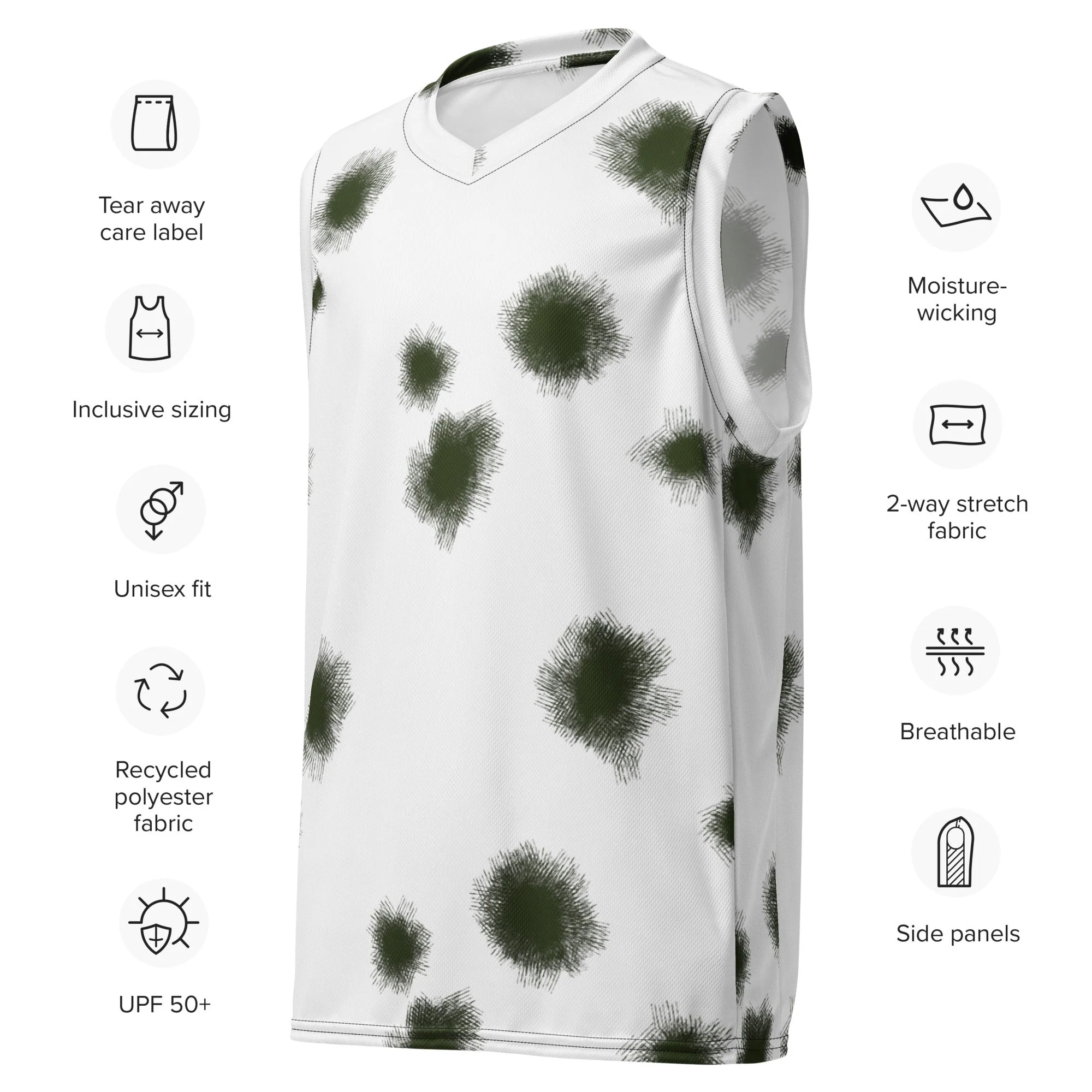 German Alpine Schneetarn CAMO Unisex Basketball Jersey - Image 3