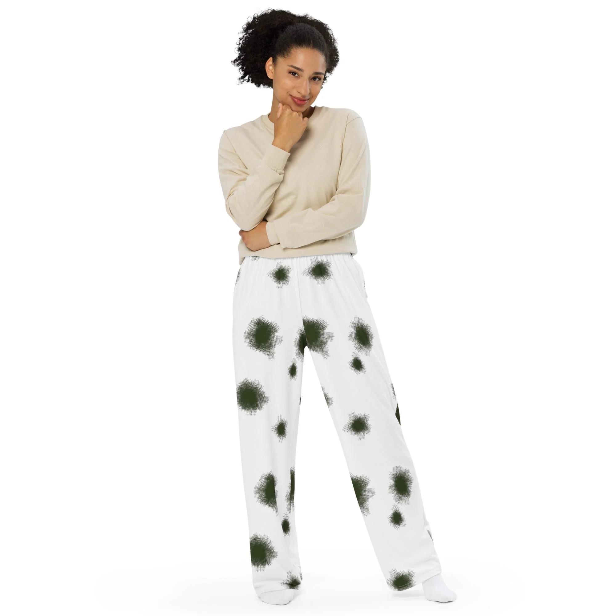 German Alpine Schneetarn CAMO Unisex Wide-Leg Leisure Pants - Image 5