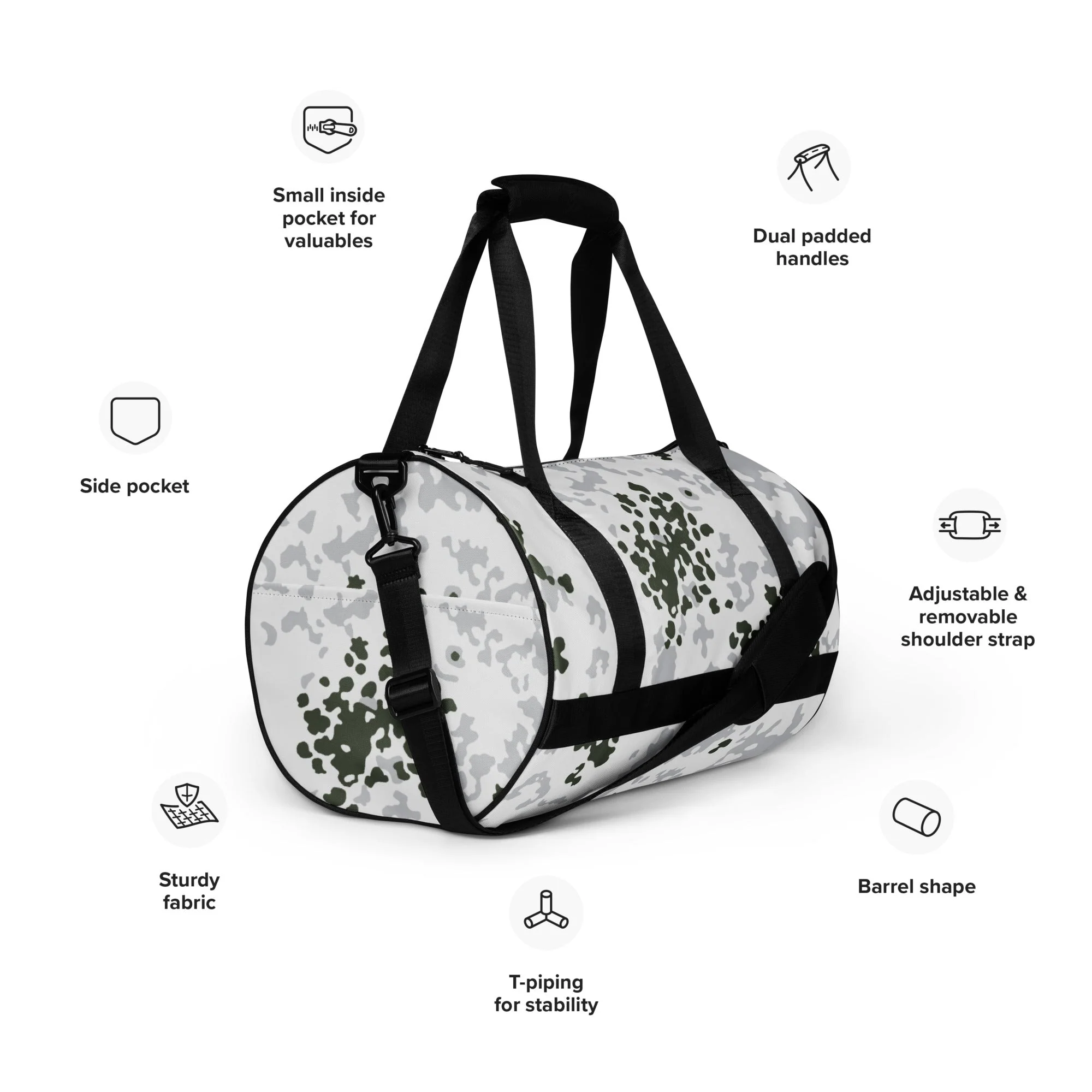 German Flecktarn Winter CAMO Gym Bag - Image 2