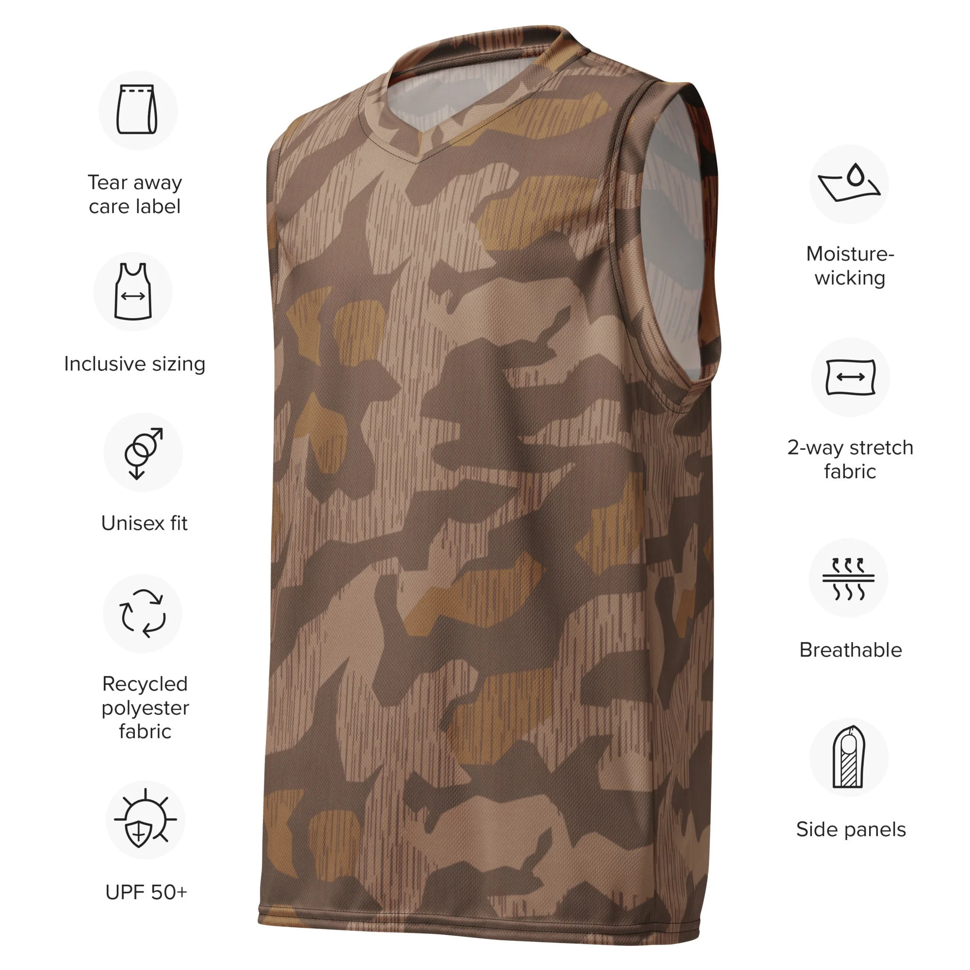 German Splittermuster 1931 Autumn CAMO Unisex Basketball Jersey - Image 3