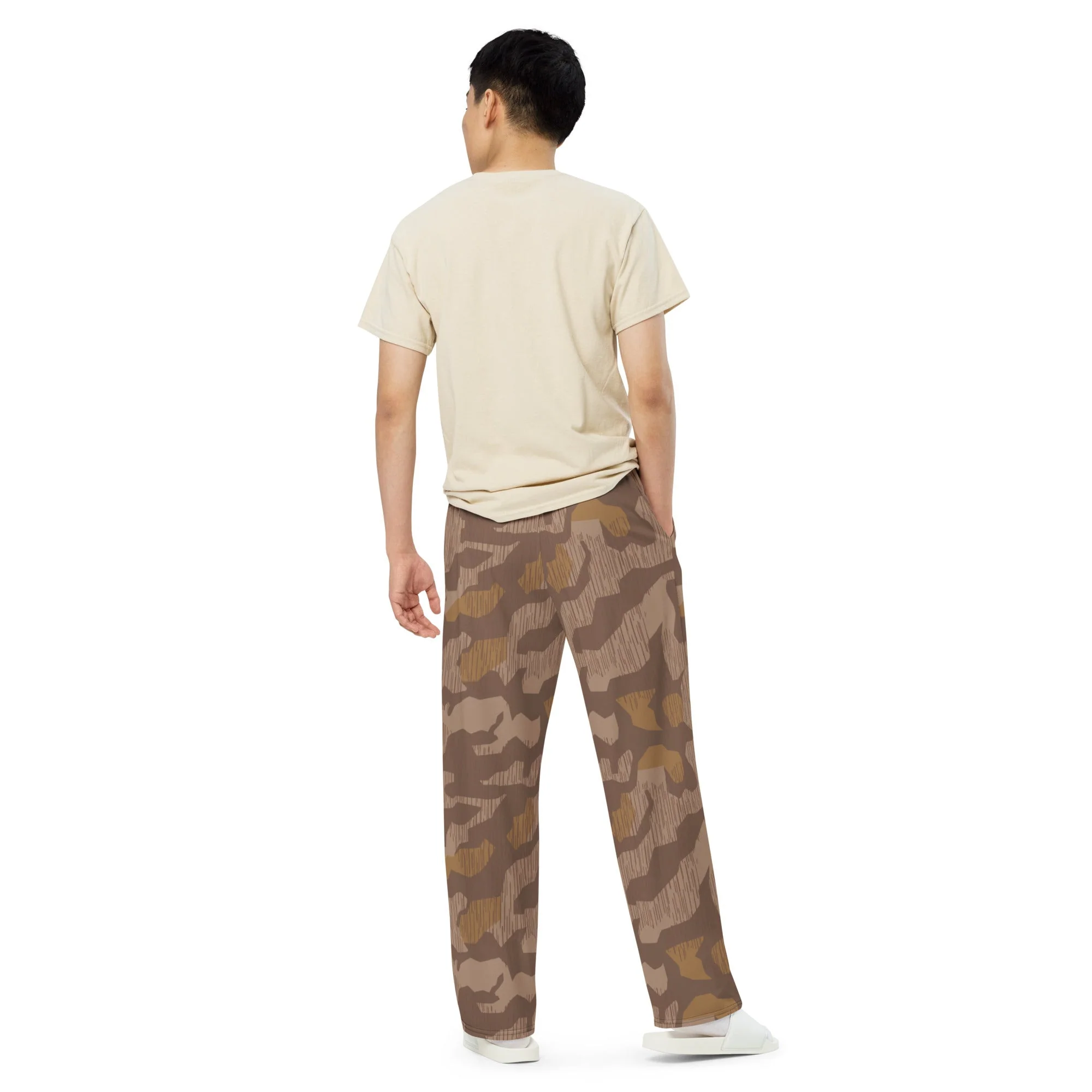 German Splittermuster 1931 Autumn CAMO Unisex Wide-Leg Leisure Pants - Image 3