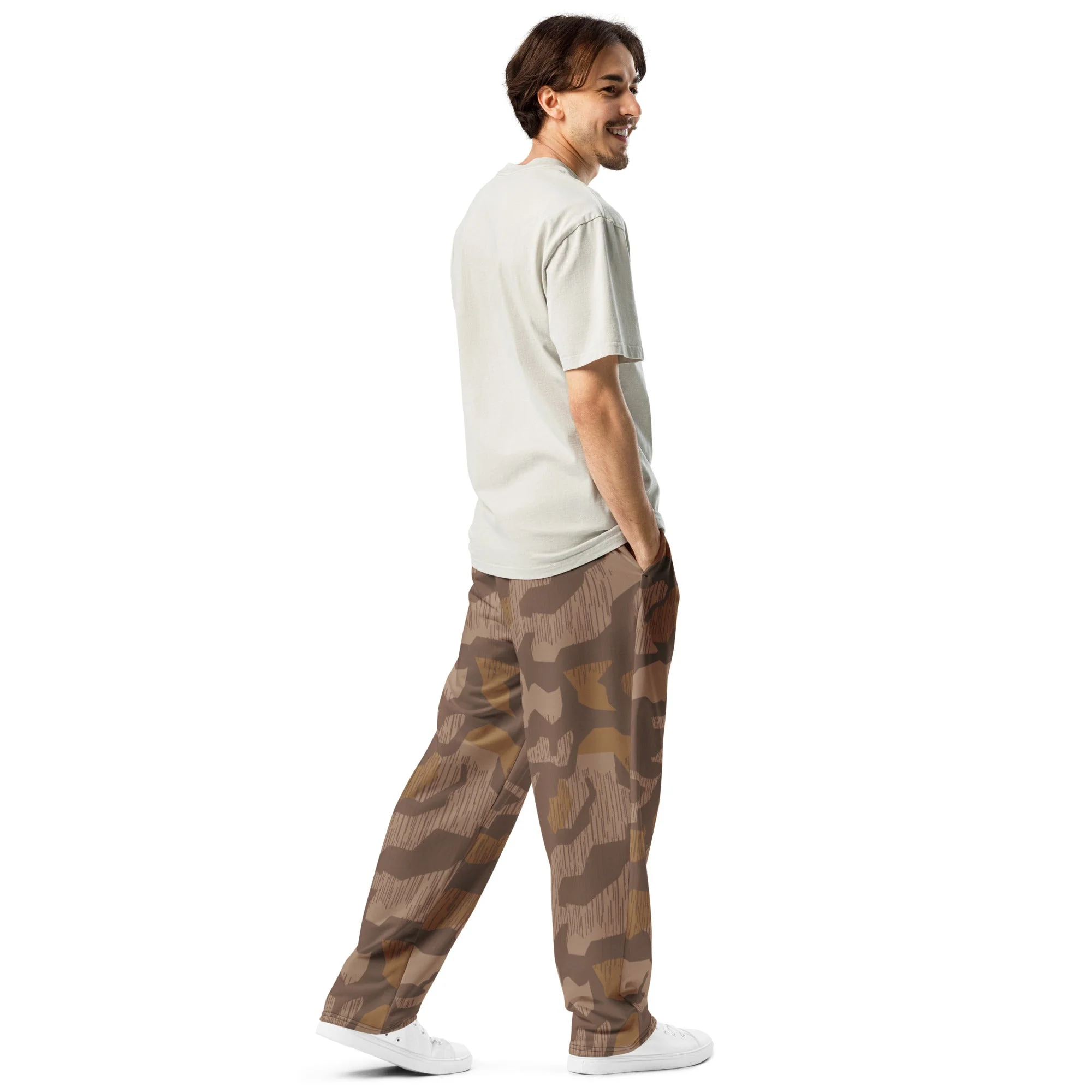 German Splittermuster 1931 Autumn CAMO Unisex Wide-Leg Joggers - Image 3