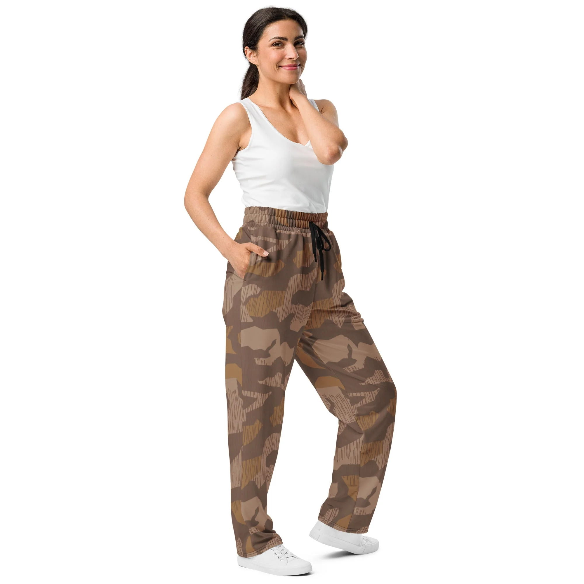 German Splittermuster 1931 Autumn CAMO Unisex Wide-Leg Joggers - Image 7