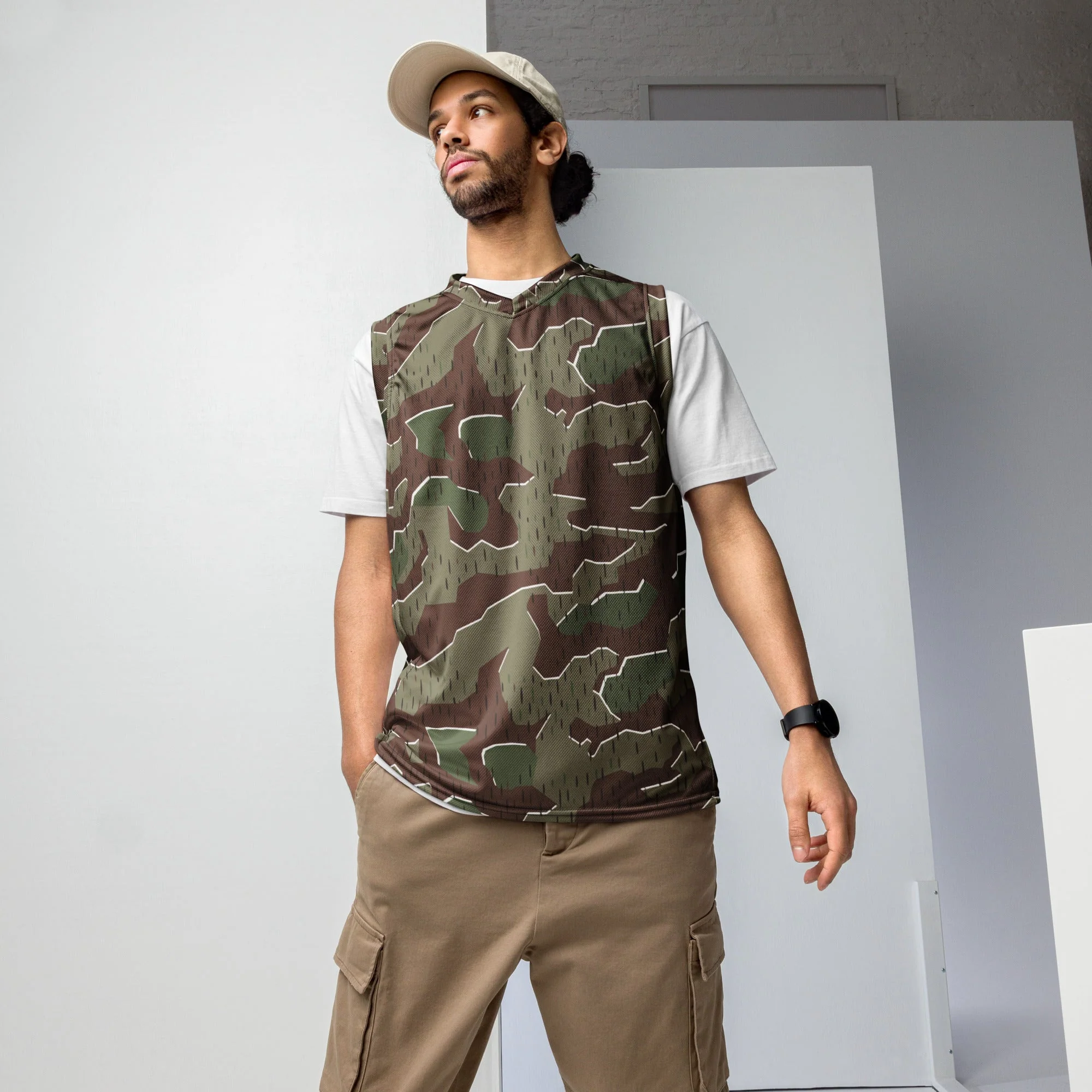 German Splittermuster Bundeswehr Paratrooper CAMO Unisex Basketball Jersey