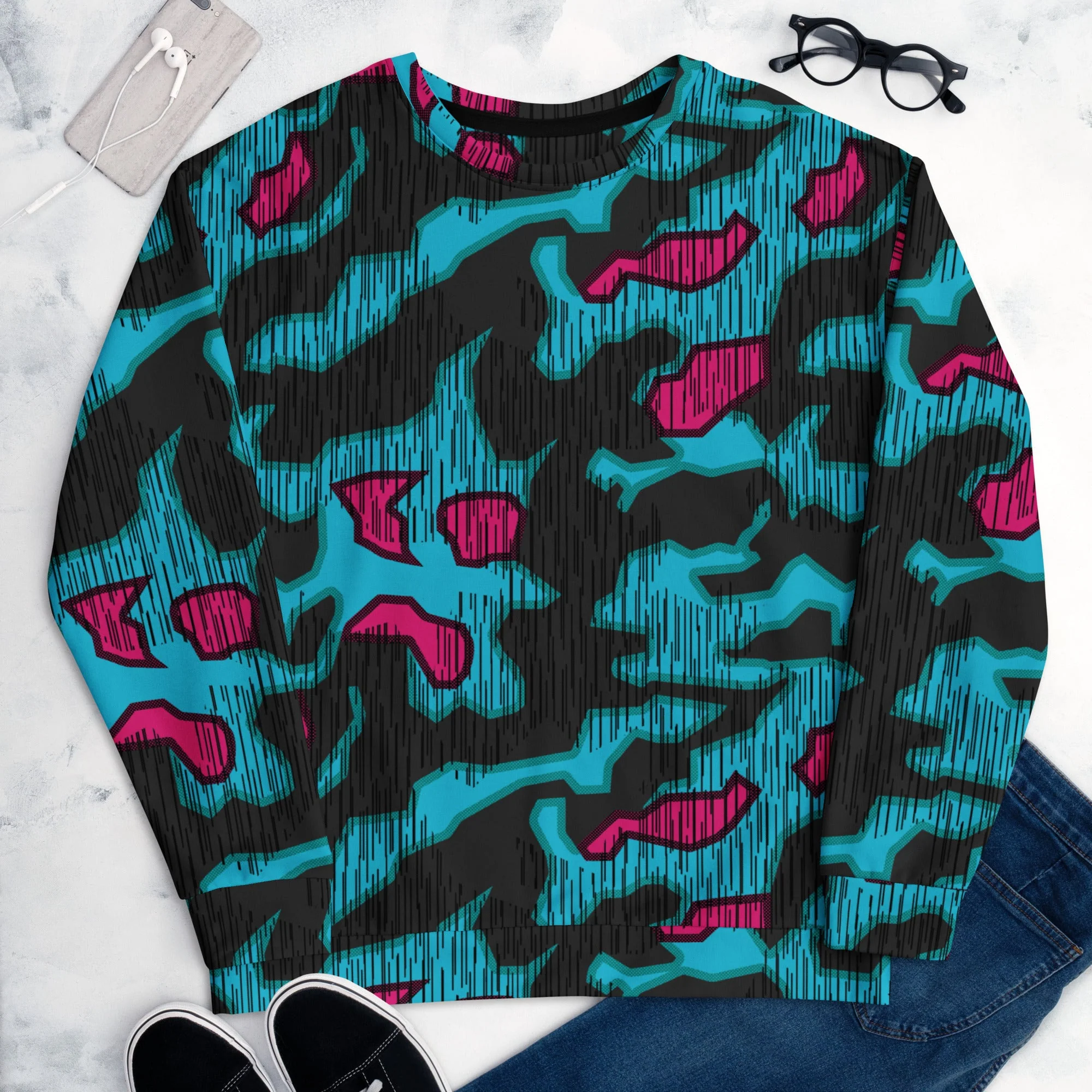 German Splittermuster Miami Urban CAMO Unisex Sweatshirt - Image 10