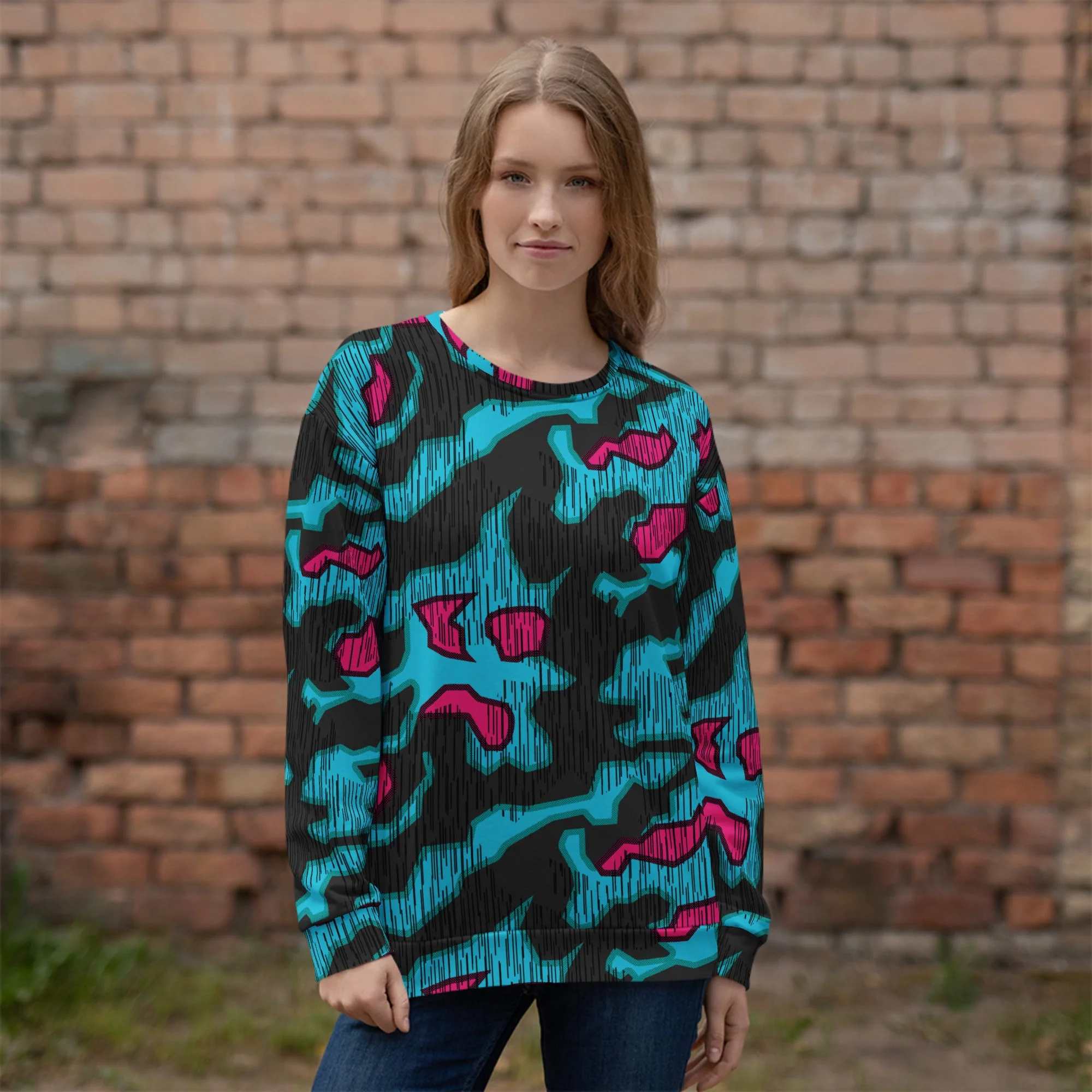 German Splittermuster Miami Urban CAMO Unisex Sweatshirt - Image 2