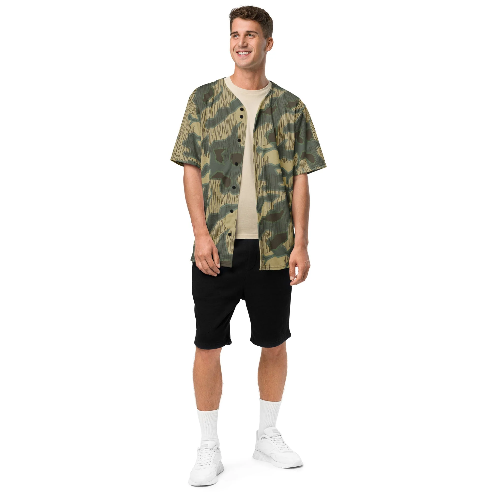 German Splittermuster Multi-terrain CAMO Unisex Baseball Jersey - Image 14