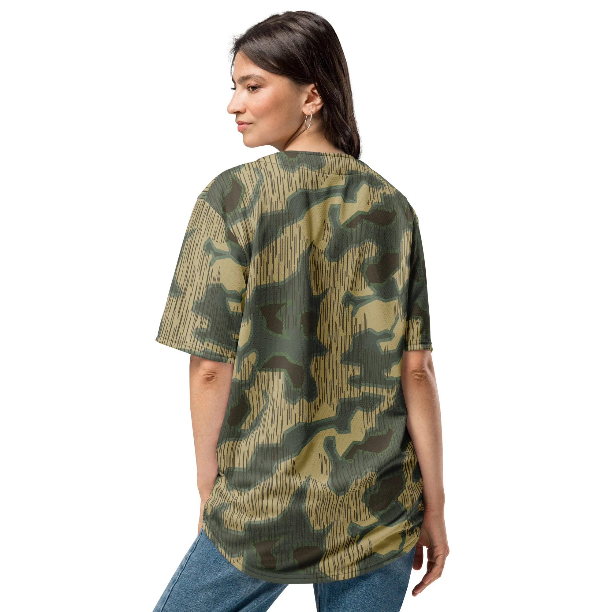 German Splittermuster Multi-terrain CAMO Unisex Baseball Jersey - Image 4