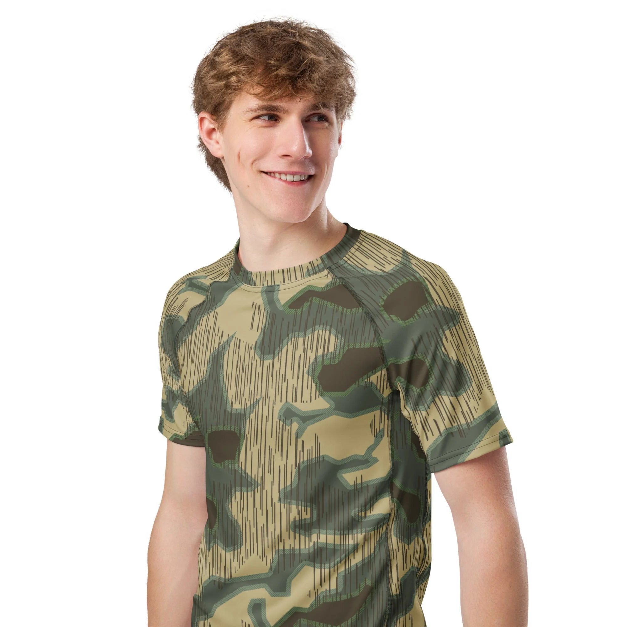 German Splittermuster Multi-terrain CAMO Mens Short-Sleeve Rash Guard - Image 4