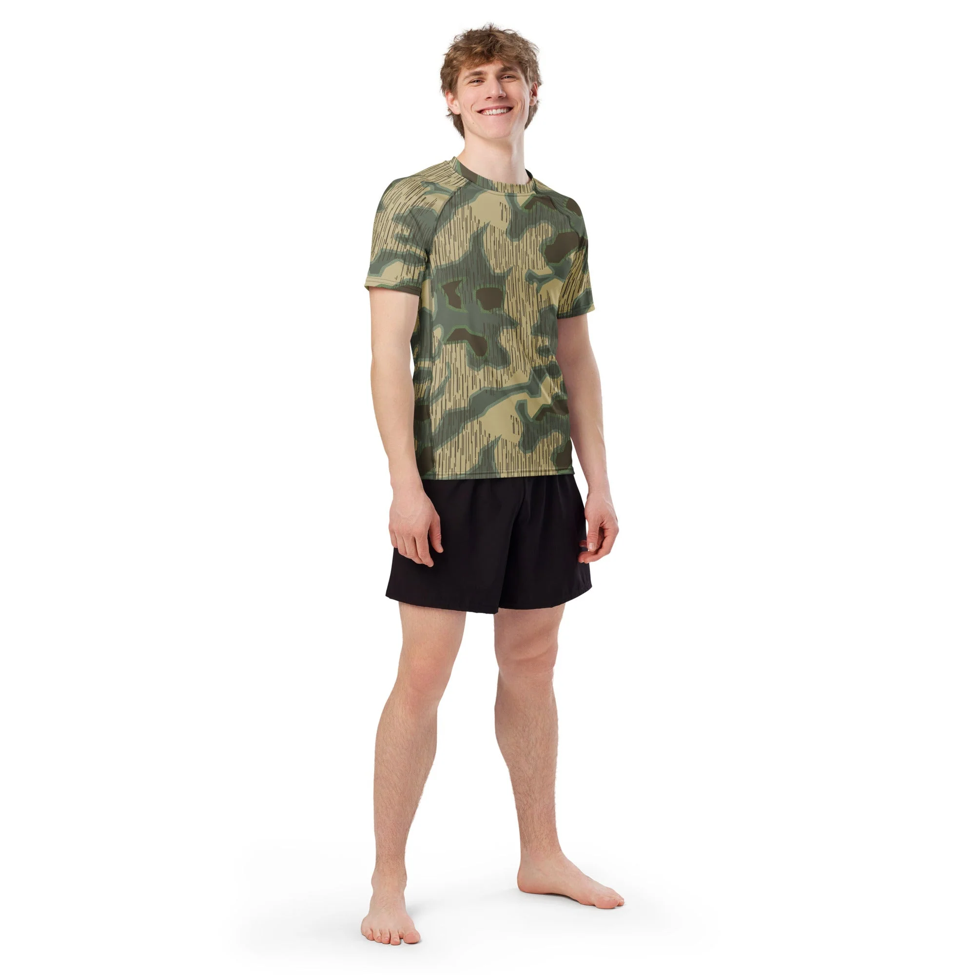 German Splittermuster Multi-terrain CAMO Mens Short-Sleeve Rash Guard - Image 5