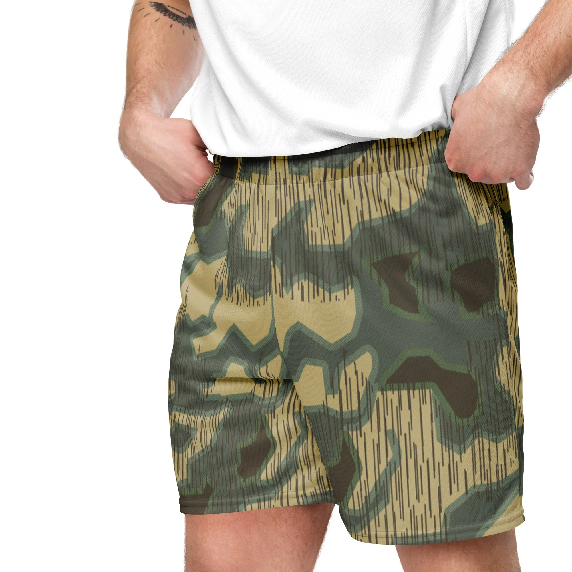 German Splittermuster Multi-terrain CAMO Unisex Mesh Shorts - Image 2