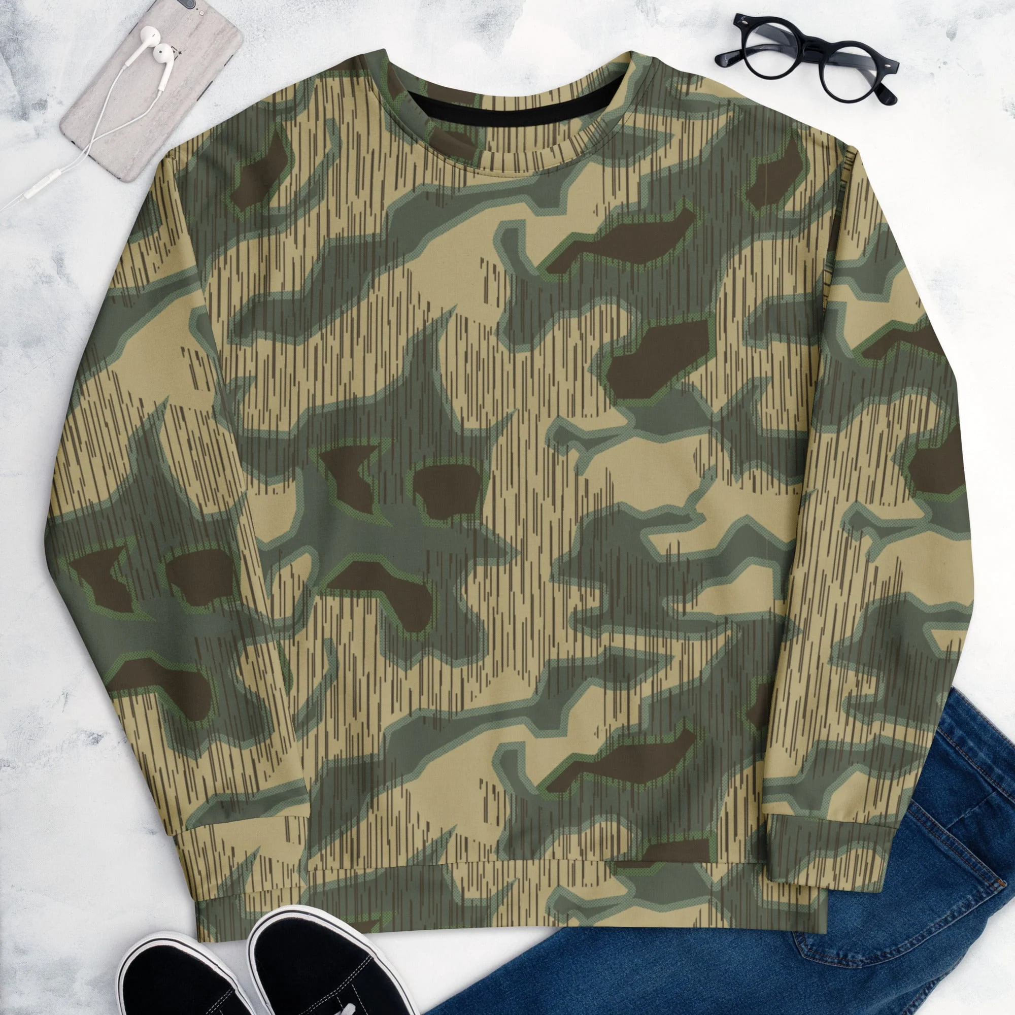 German Splittermuster Multi-terrain CAMO Unisex Sweatshirt - Image 10