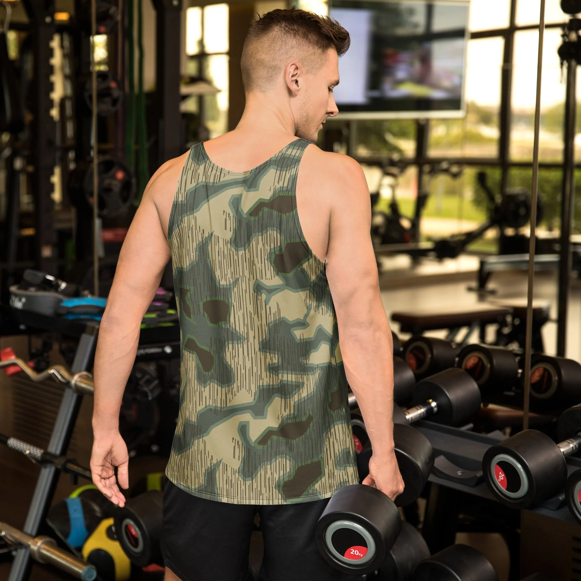 German Splittermuster Multi-terrain CAMO Unisex Tank Top - Image 2