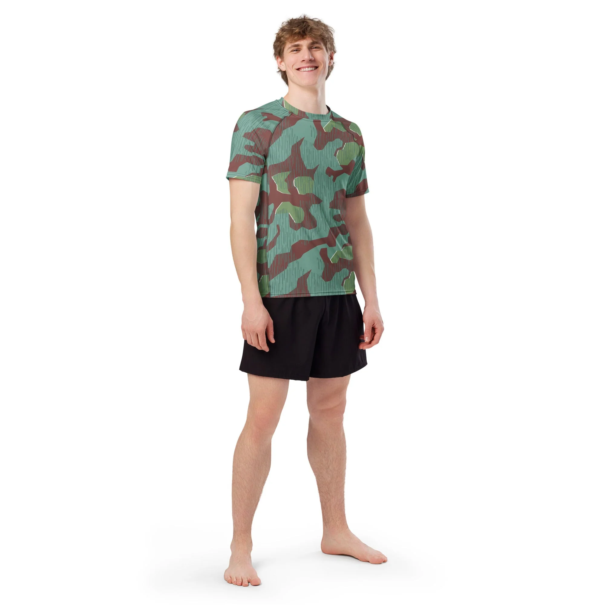 German Splittermuster Wehrmacht 31 Gebirgsjäger CAMO Mens Short-Sleeve Rash Guard - Image 10