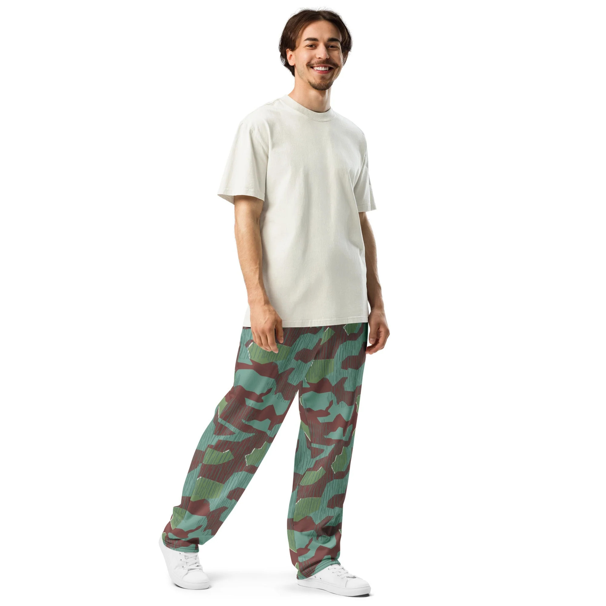 German Splittermuster Wehrmacht 31 Gebirgsjäger CAMO Unisex Wide-Leg Joggers - Image 2